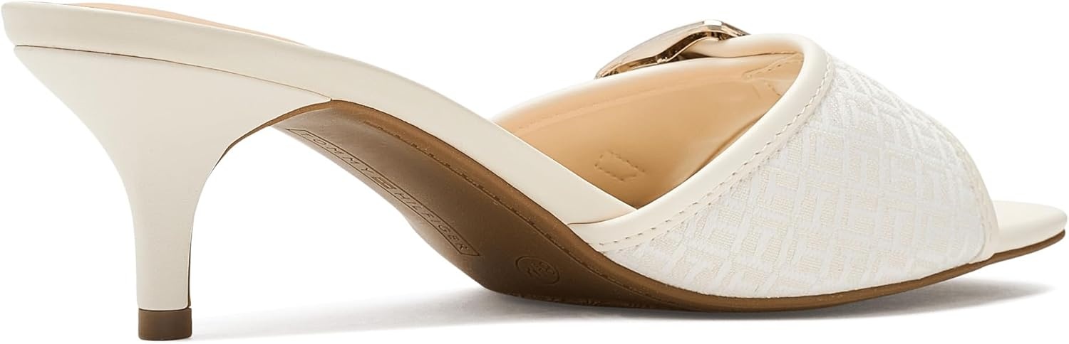 image:imageTommy Hilfiger Womens Camhila Heeled SandalIvory Logo Multi