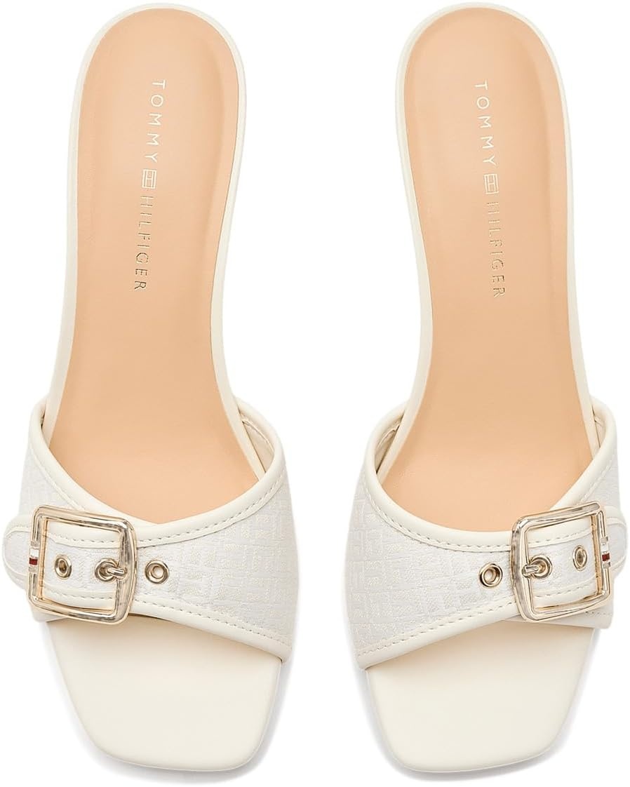 image:imageTommy Hilfiger Womens Camhila Heeled SandalIvory Logo Multi