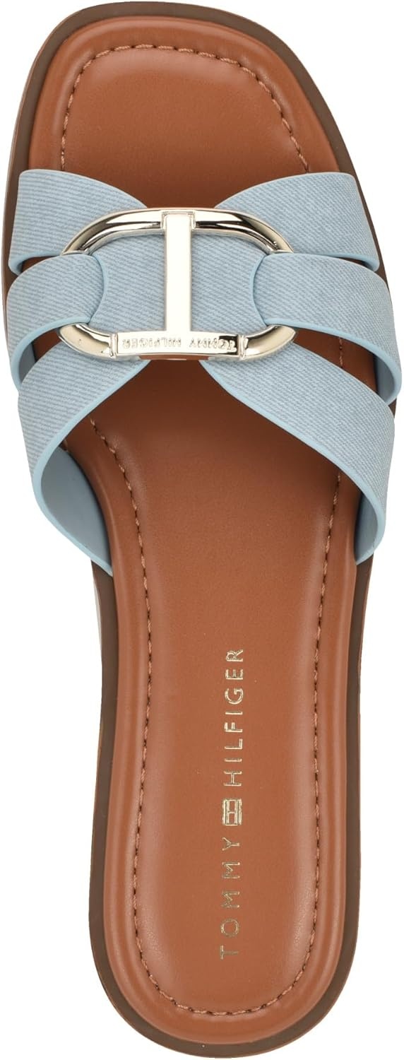 image:imageTommy Hilfiger Womens Terrai Flat SandalLight Blue Denim