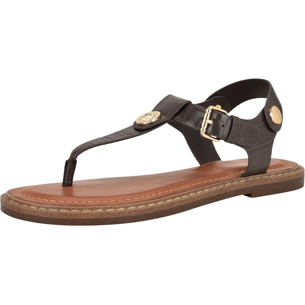 image:imageTommy Hilfiger Womens Bennia SandalMedium Brown Croco 210