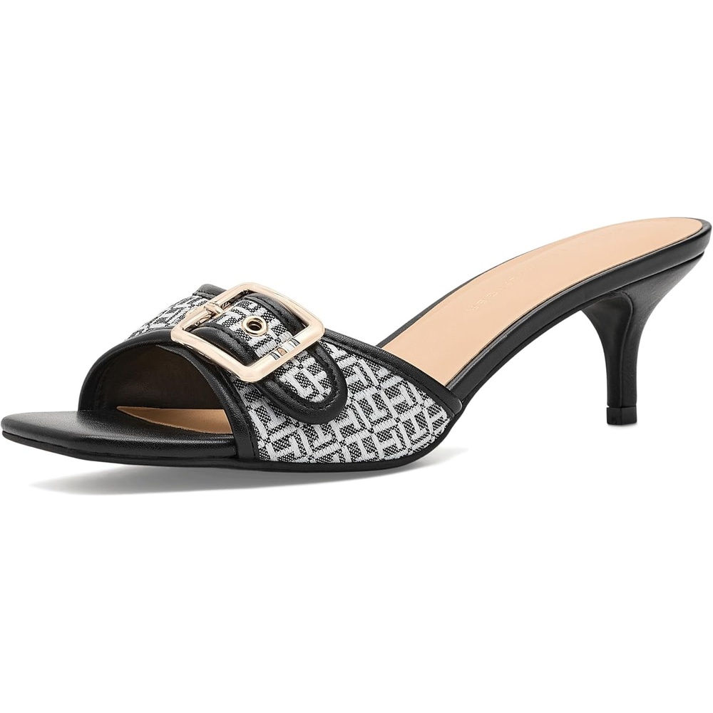 image:imageTommy Hilfiger Womens Camhila Heeled SandalBlack Logo Multi