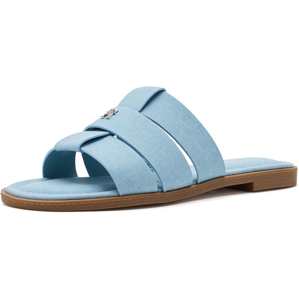 image:imageTommy Hilfiger Womens Moden Flat SandalLight Blue Denim 450