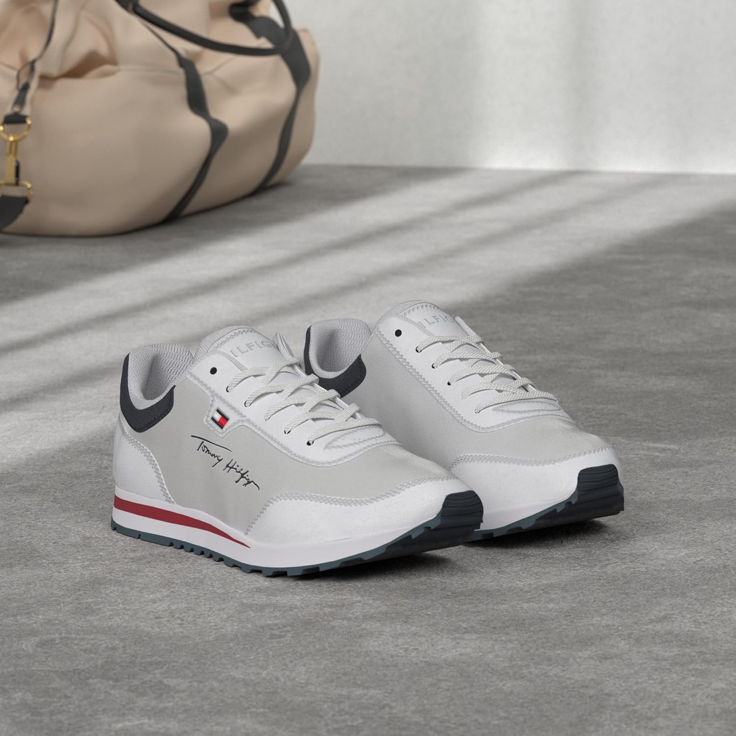 image:imageTommy Hilfiger Womens Laces SneakerWhiteWhiteNavy