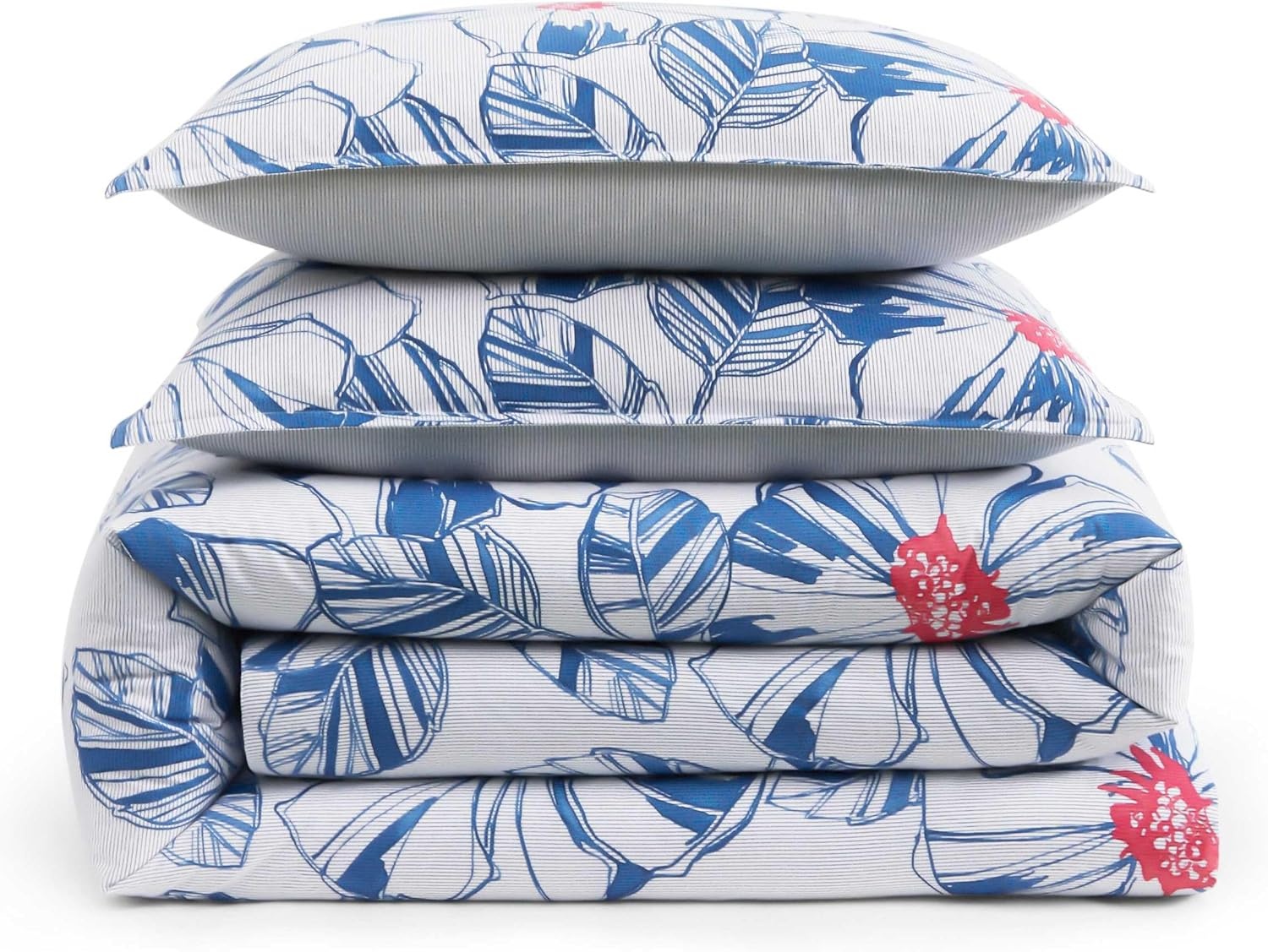 image:imageTommy Hilfiger Queen Comforter Set Reversible Floral amp Striped Bedding with a Naturally Soft Feel 3 Piece Bed Set with Matching Pillowcases Paradise Cove FloralRosamond Stripe BlueParadise Cove FloralRosamond Stripe Blue