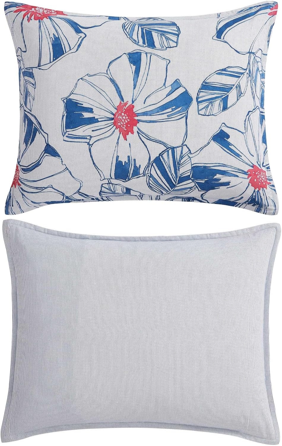 image:imageTommy Hilfiger Queen Comforter Set Reversible Floral amp Striped Bedding with a Naturally Soft Feel 3 Piece Bed Set with Matching Pillowcases Paradise Cove FloralRosamond Stripe BlueParadise Cove FloralRosamond Stripe Blue