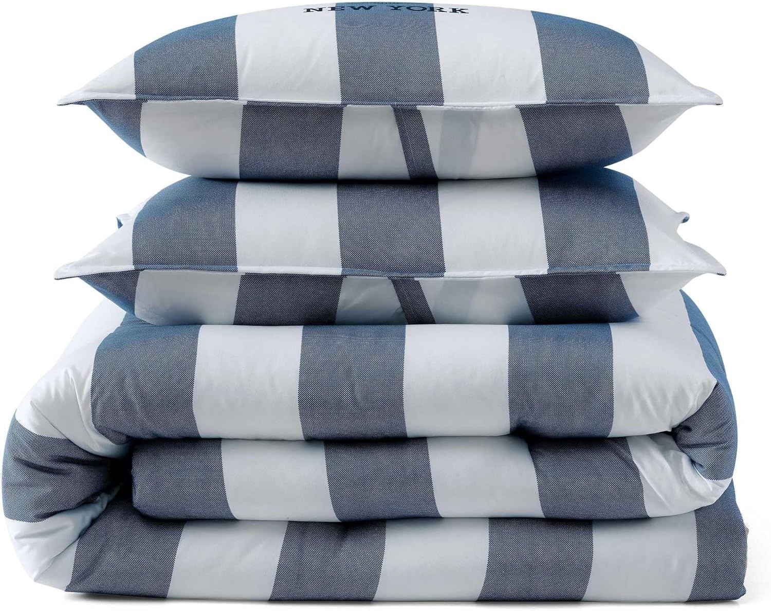 image:imageTommy Hilfiger Queen Comforter Set Soft amp Reversible Striped Bedding for Year Round Comfort 3 Piece Bed Set with Matching Pillowcases Berkeley Stripe Deep BlueBerkeley Stripe Deep Blue