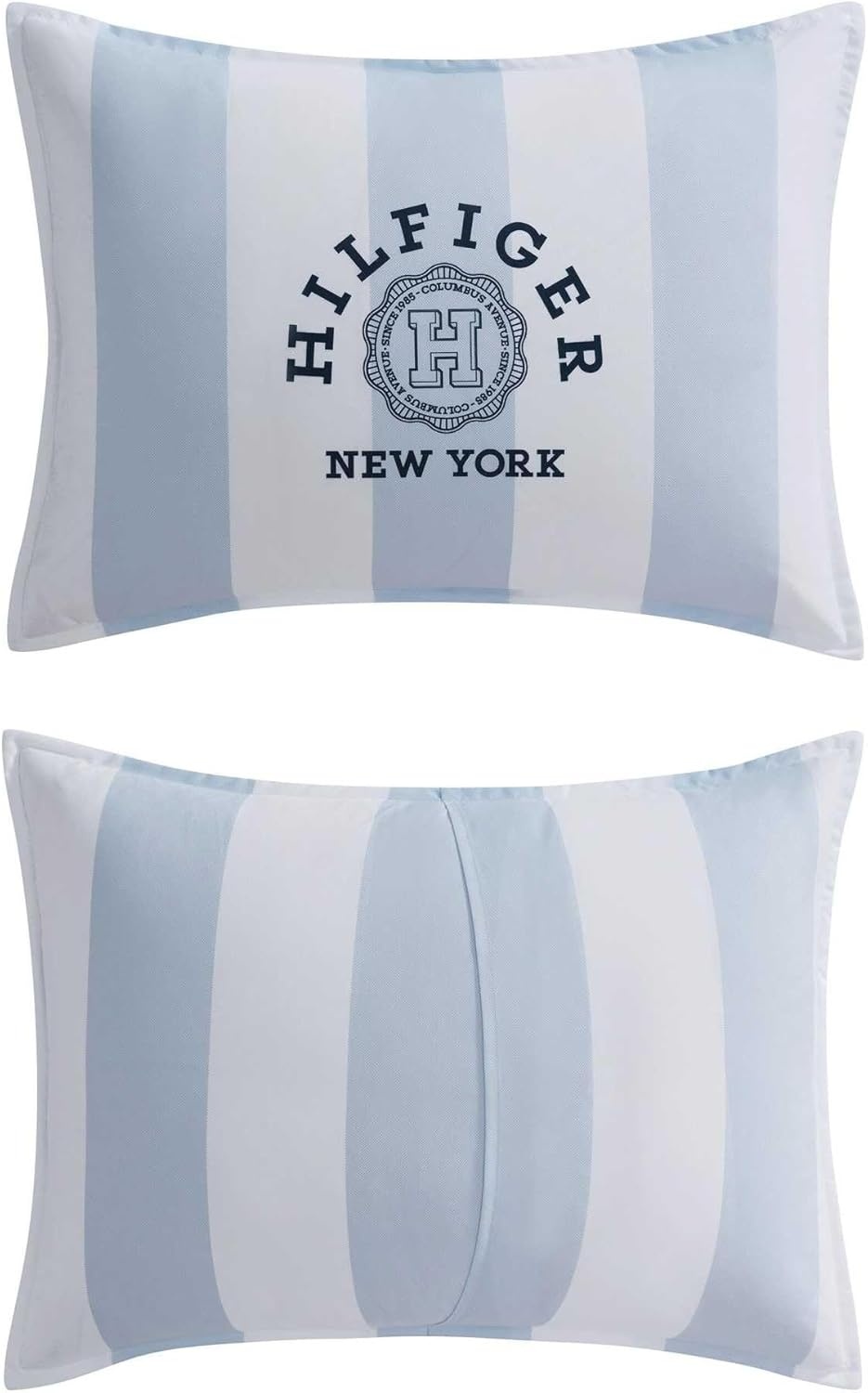 image:imageTommy Hilfiger Queen Comforter Set Soft amp Reversible Striped Bedding for Year Round Comfort 3 Piece Bed Set with Matching Pillowcases Berkeley Stripe Deep BlueBerkeley Stripe Light Blue