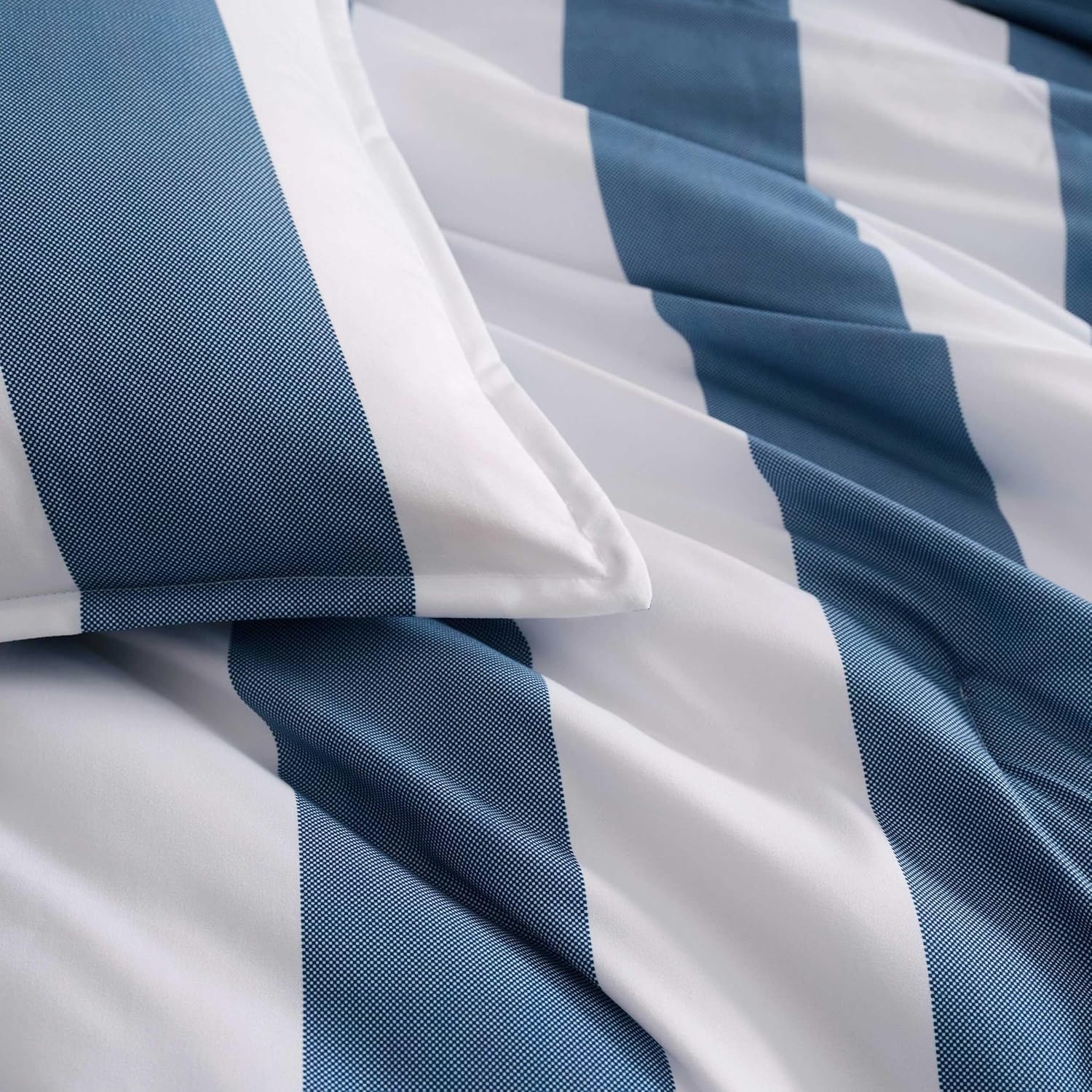 image:imageTommy Hilfiger Queen Comforter Set Soft amp Reversible Striped Bedding for Year Round Comfort 3 Piece Bed Set with Matching Pillowcases Berkeley Stripe Deep BlueBerkeley Stripe Deep Blue
