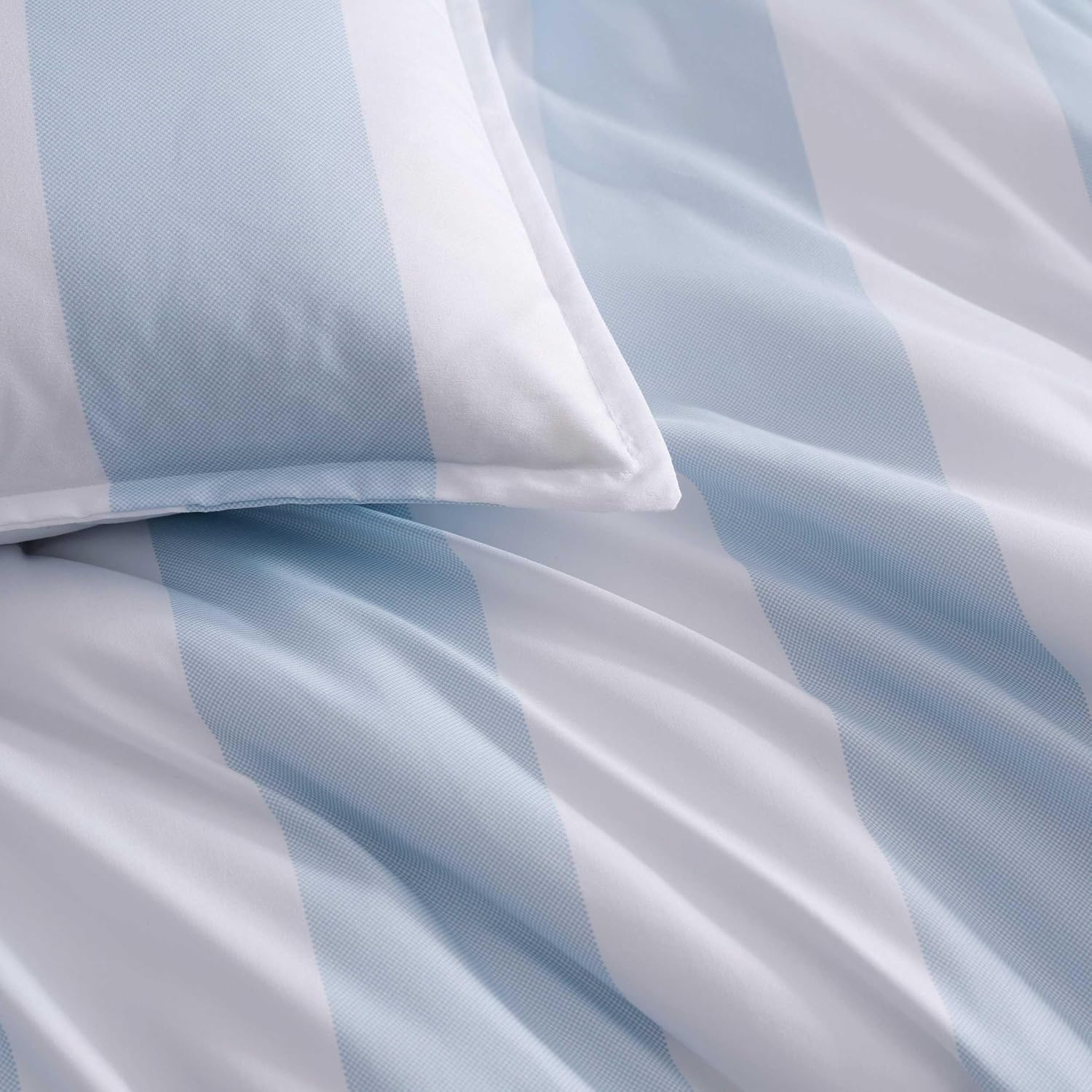 image:imageTommy Hilfiger Queen Comforter Set Soft amp Reversible Striped Bedding for Year Round Comfort 3 Piece Bed Set with Matching Pillowcases Berkeley Stripe Deep BlueBerkeley Stripe Light Blue