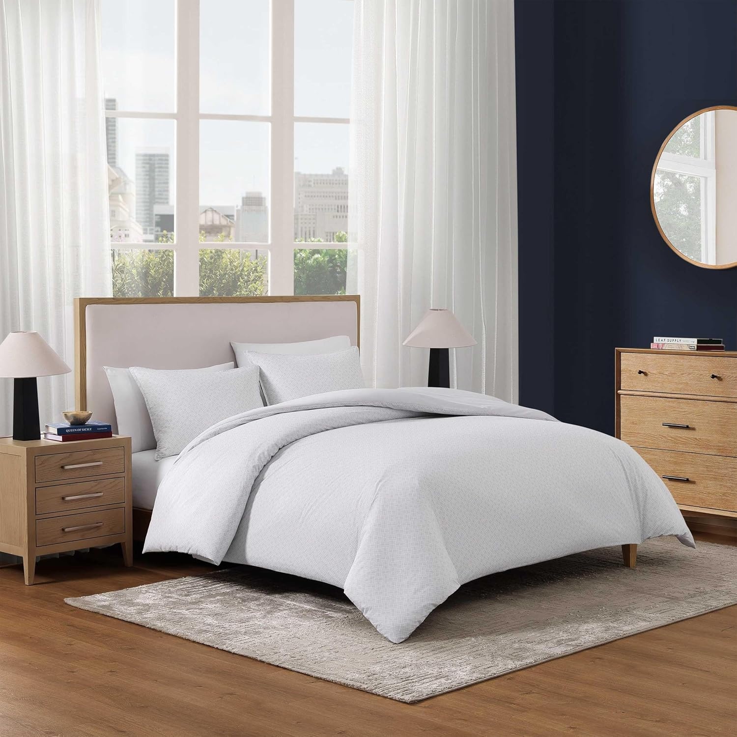 image:imageTommy Hilfiger Twin Comforter Set Cotton Americana Inspired Bedding with a Naturally Soft Feel 2 Piece Bed Set with Matching Pillowcase Trellis FlagChristopher Texture GreyTrellis FlagChristopher Texture Grey