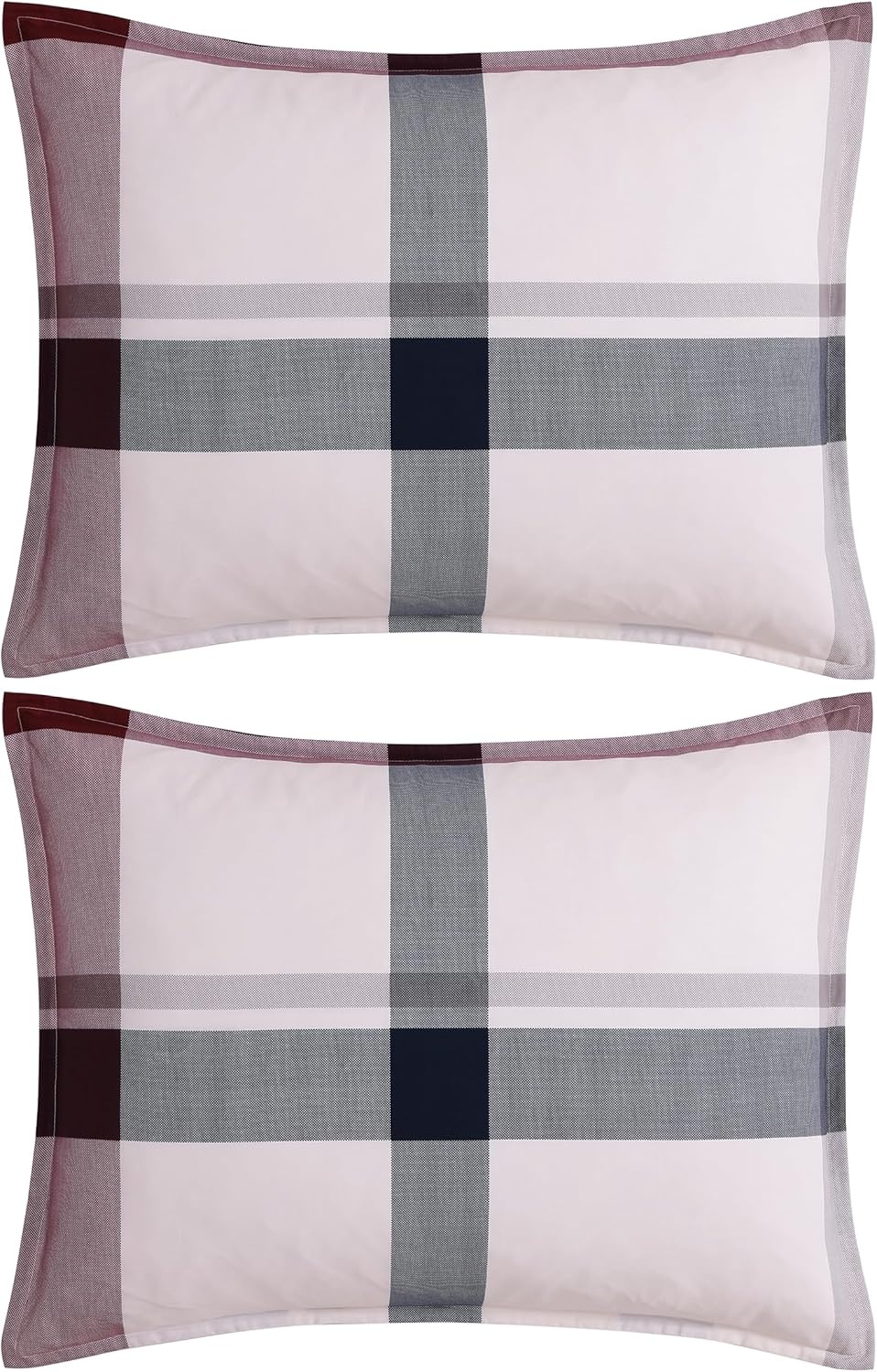 image:imageTommy Hilfiger Twin Comforter Set UltraSoft Cotton Bedding with Matching Sham Reversible Stripe amp Plaid Design Medium Weight for YearRound Comfort Americana Decor Prospect BlueKing