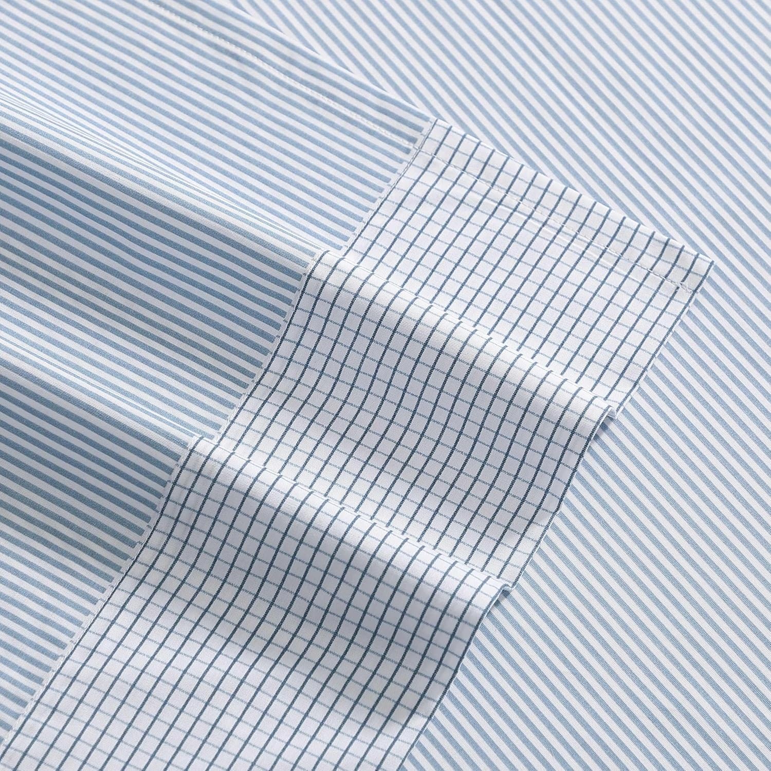 image:imageTommy Hilfiger Twin Size Sheets Set Crisp amp Tailored Cooling Sheets with a Cotton Percale Lightweight Feel Bed Sheets with Matching Pillowcase amp Fitted Sheet Cass Park Mix GreenWilliamstown Stripe Blue