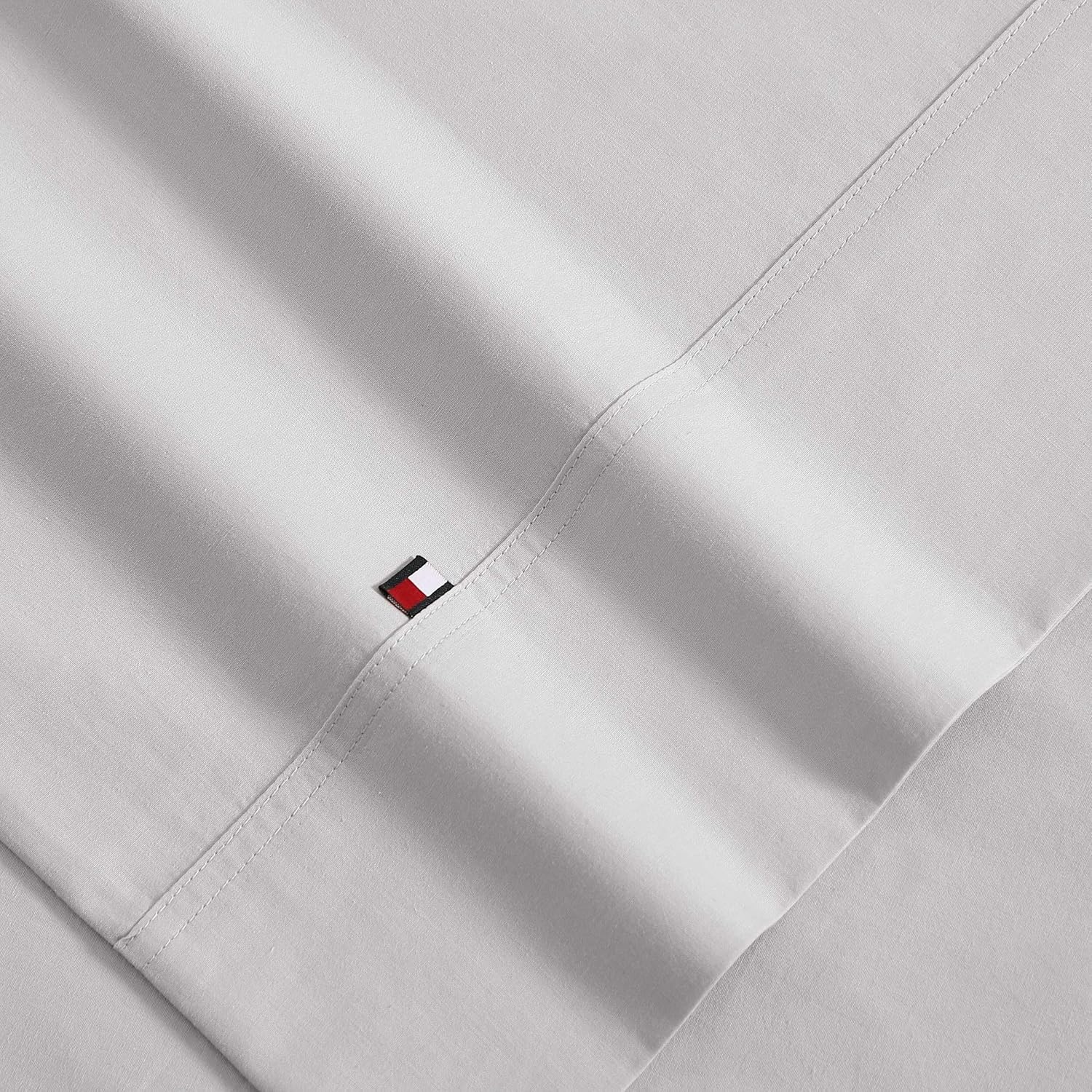 image:imageTommy Hilfiger Twin Size Sheets Set Crisp amp Tailored Cooling Sheets with a Cotton Percale Lightweight Feel Bed Sheets with Matching Pillowcase amp Fitted Sheet Cass Park Mix GreenSolid Grey