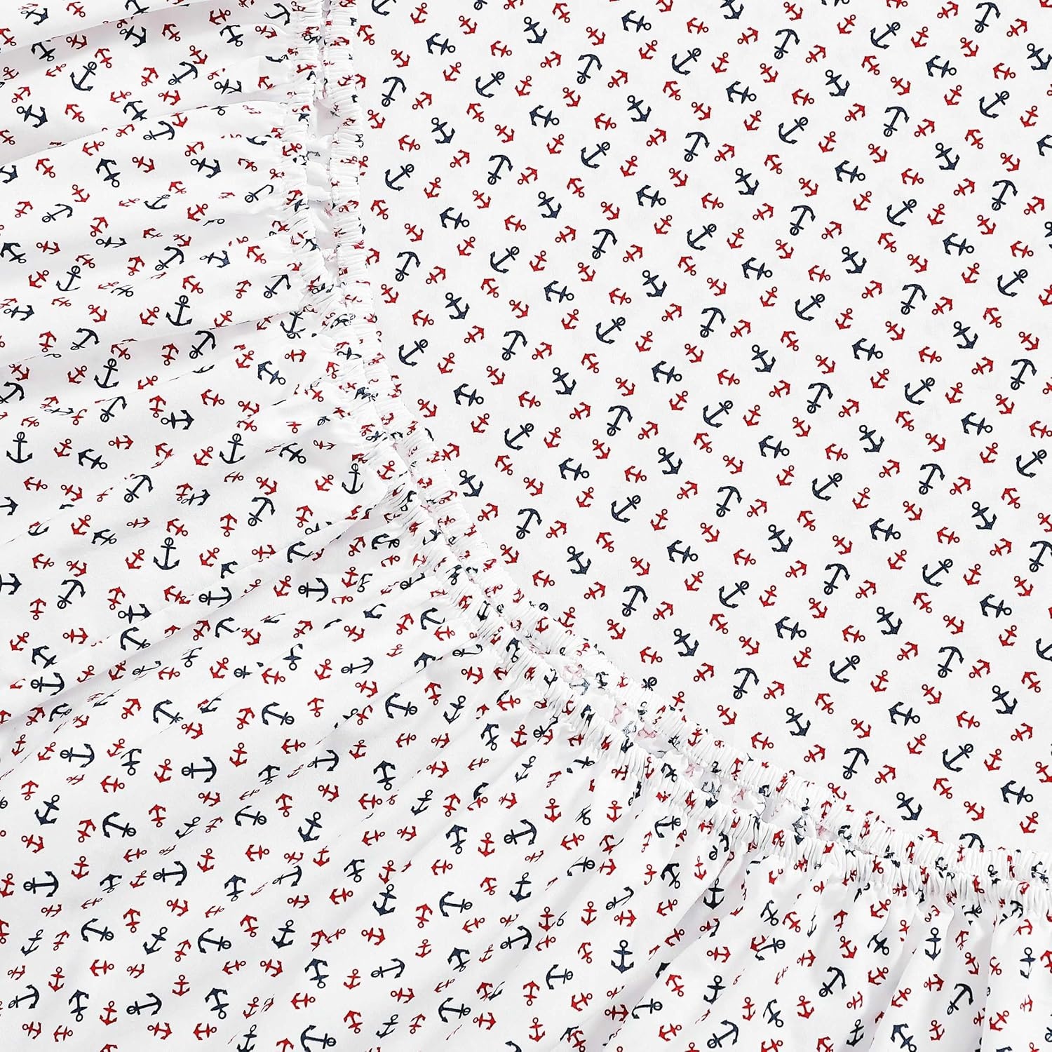 image:imageTommy Hilfiger Twin Size Sheets Set Crisp amp Tailored Cooling Sheets with a Cotton Percale Lightweight Feel Bed Sheets with Matching Pillowcase amp Fitted Sheet Cass Park Mix GreenAtlantic Anchors Red