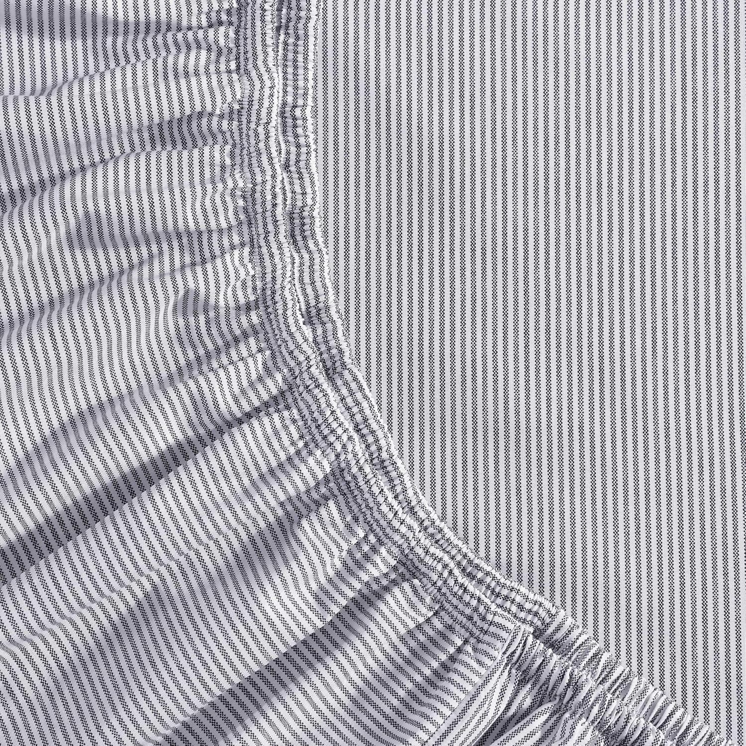 image:imageTommy Hilfiger Twin Size Sheets Set Crisp amp Tailored Cooling Sheets with a Cotton Percale Lightweight Feel Bed Sheets with Matching Pillowcase amp Fitted Sheet Cass Park Mix GreenIthaca Stipe Blue