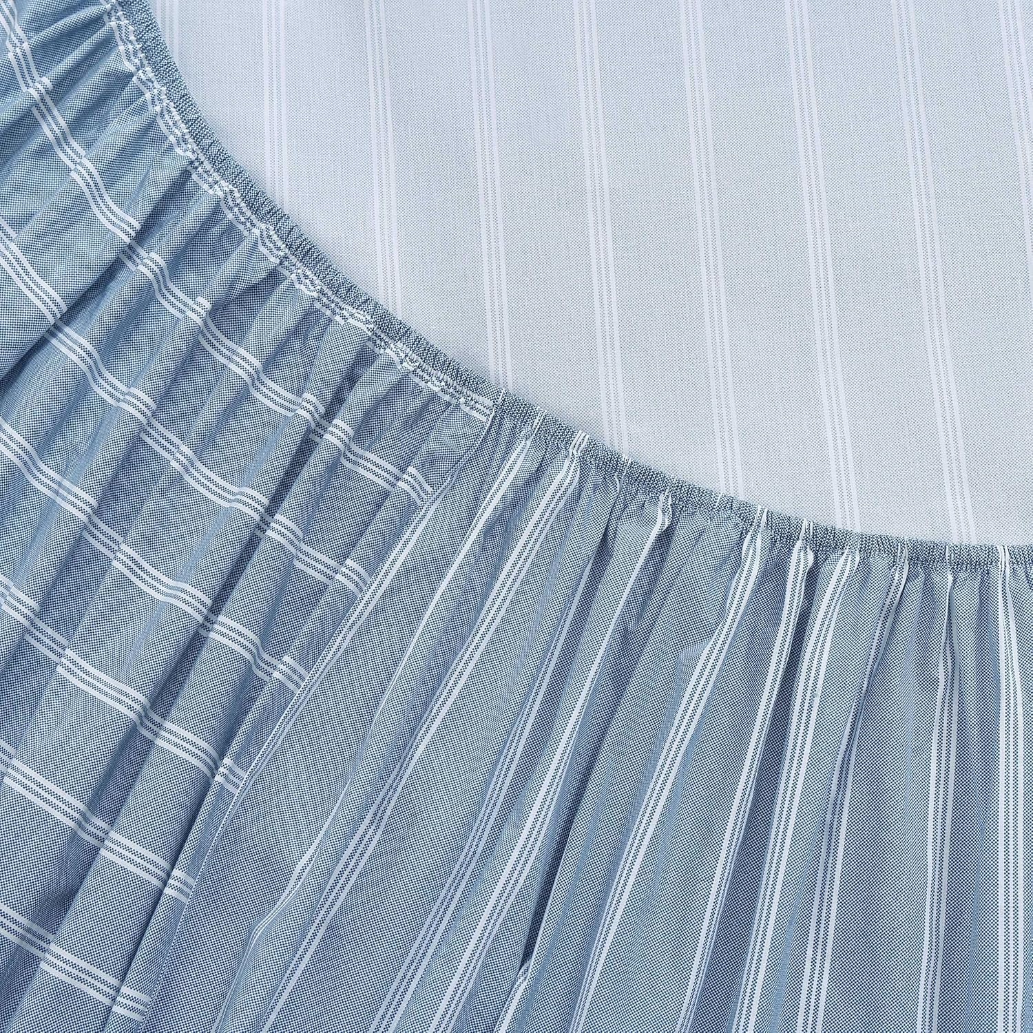 image:imageTommy Hilfiger Twin Size Sheets Set Crisp amp Tailored Cooling Sheets with a Cotton Percale Lightweight Feel Bed Sheets with Matching Pillowcase amp Fitted Sheet Cass Park Mix GreenEffortless Stripe Blue