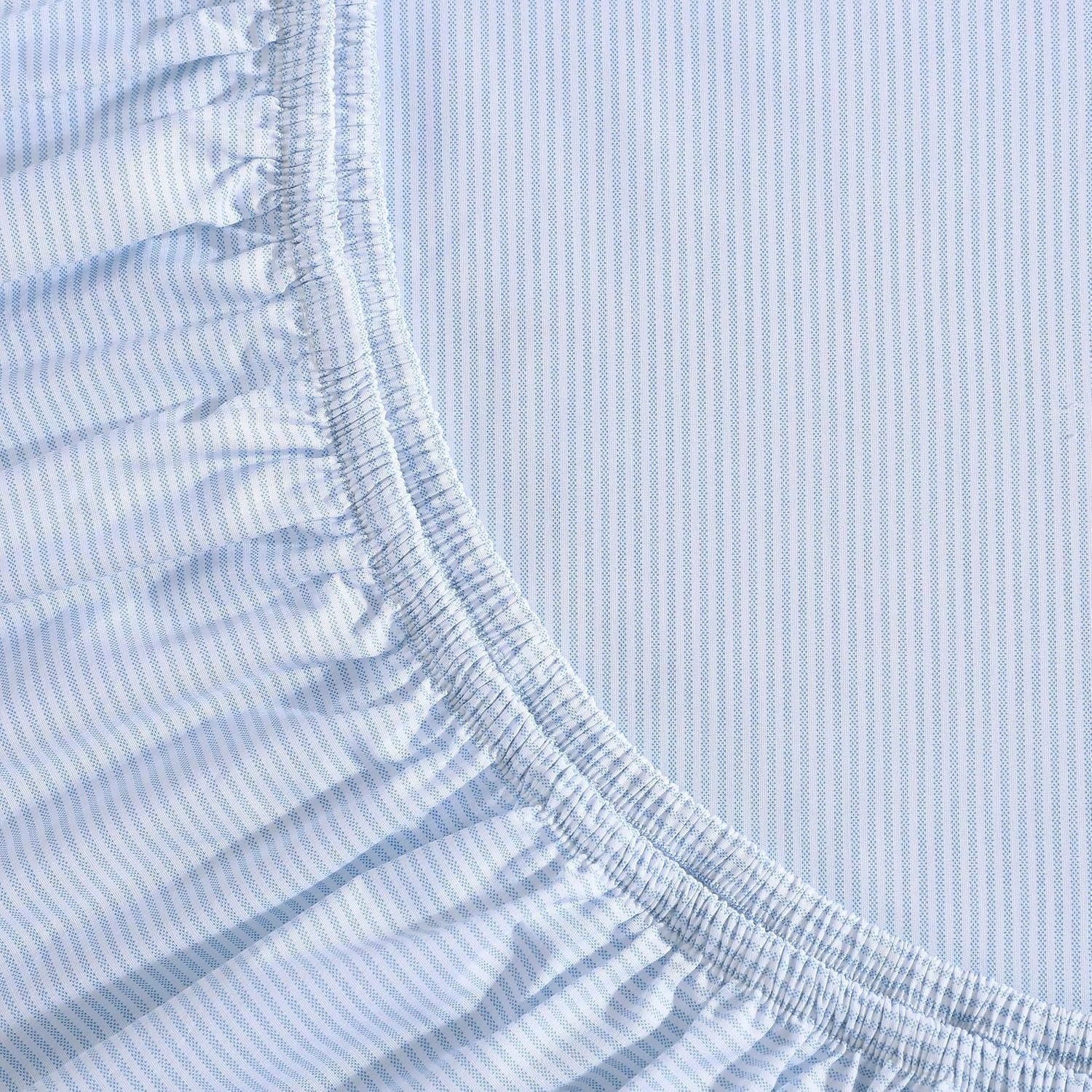 image:imageTommy Hilfiger Twin Size Sheets Set Crisp amp Tailored Cooling Sheets with a Cotton Percale Lightweight Feel Bed Sheets with Matching Pillowcase amp Fitted Sheet Cass Park Mix GreenIthaca Stripe Blue