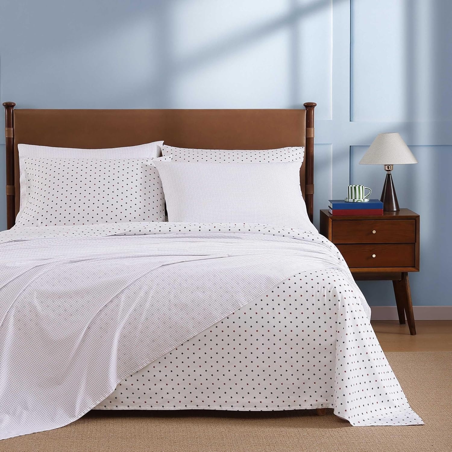 image:imageTommy Hilfiger Twin Size Sheets Set Crisp amp Tailored Cooling Sheets with a Cotton Percale Lightweight Feel Bed Sheets with Matching Pillowcase amp Fitted Sheet Cass Park Mix GreenDaystar