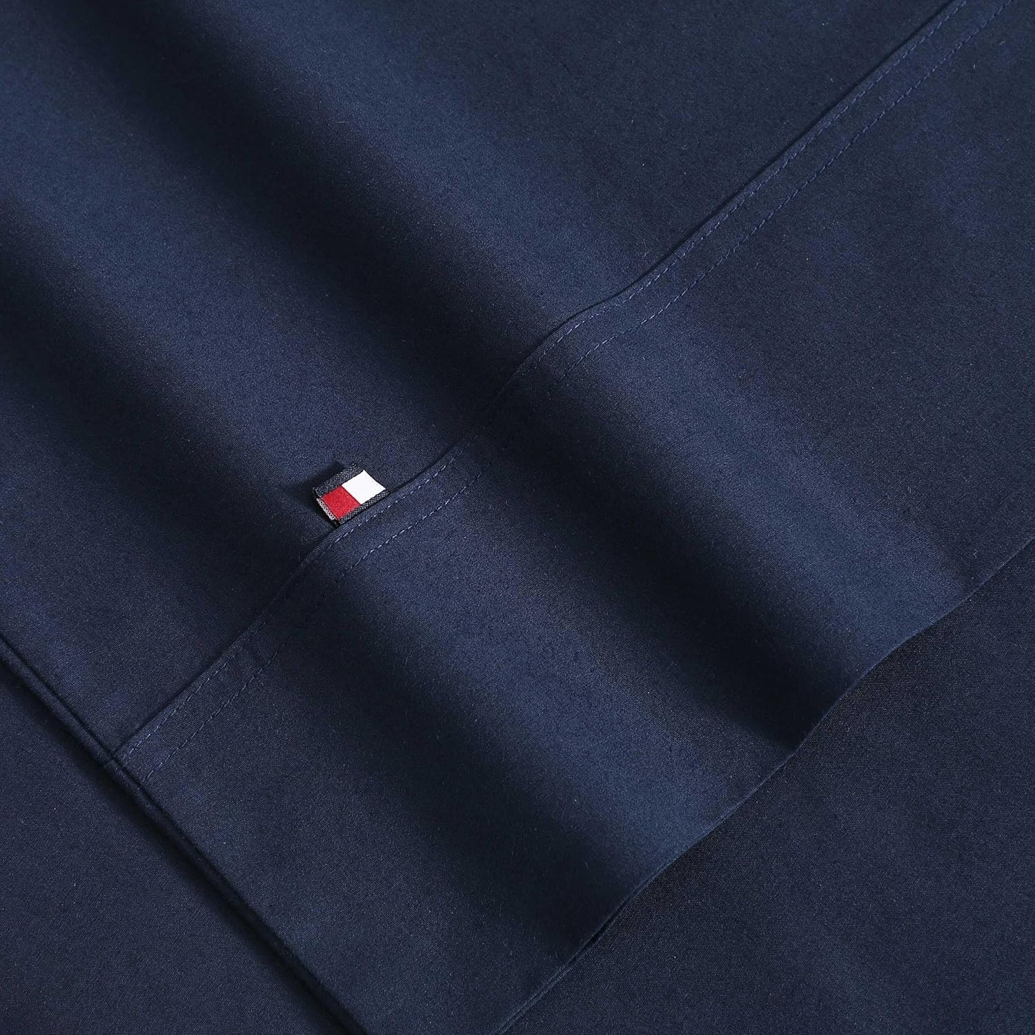 image:imageTommy Hilfiger Twin Size Sheets Set Crisp amp Tailored Cooling Sheets with a Cotton Percale Lightweight Feel Bed Sheets with Matching Pillowcase amp Fitted Sheet Cass Park Mix GreenSolid Navy