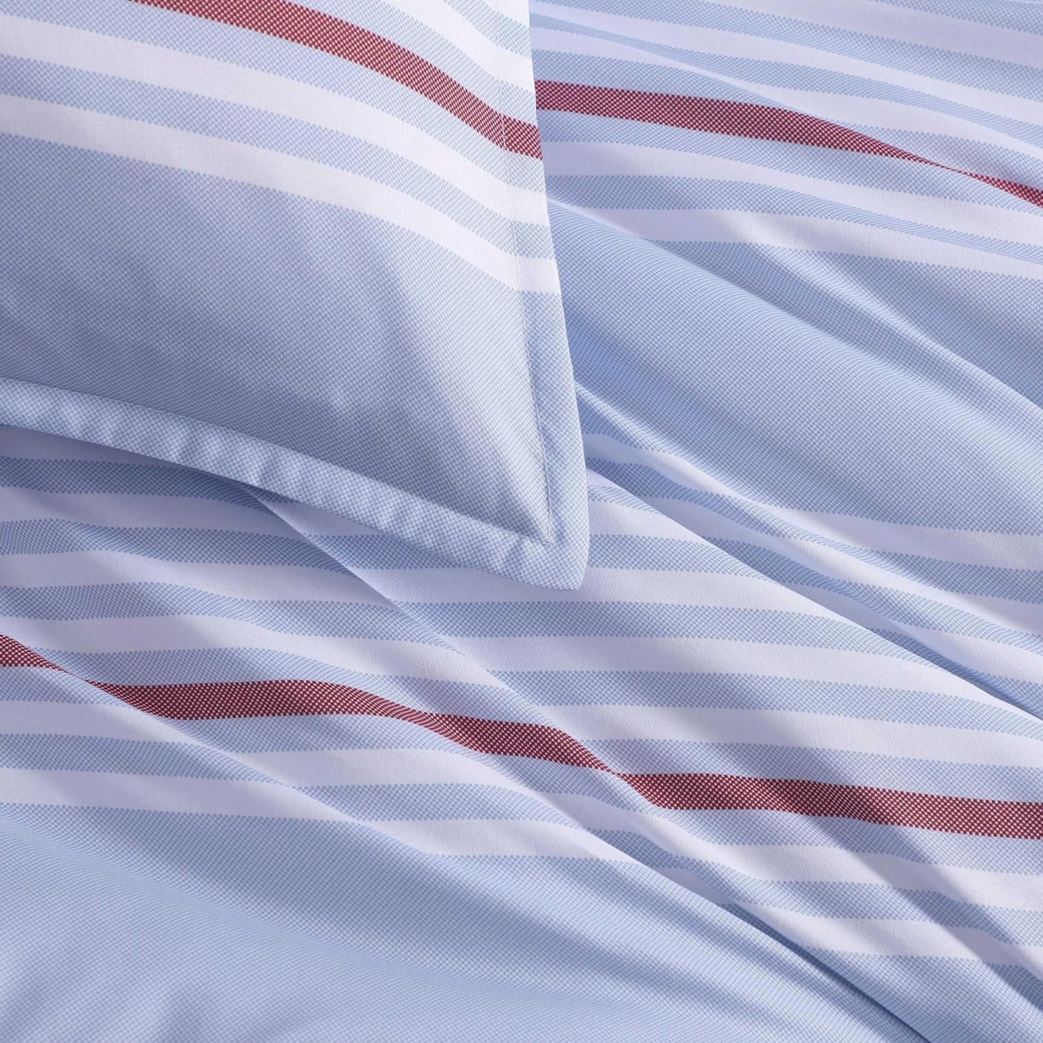 image:imageTommy Hilfiger Twin XL Comforter Set Soft amp Reversible Washed Microfiber Bedding with Bonus Bed Sheets amp Pillowcases 5 Piece Bed Set Campus StripeNautical Anchor BlueLido StripeCambria Blue