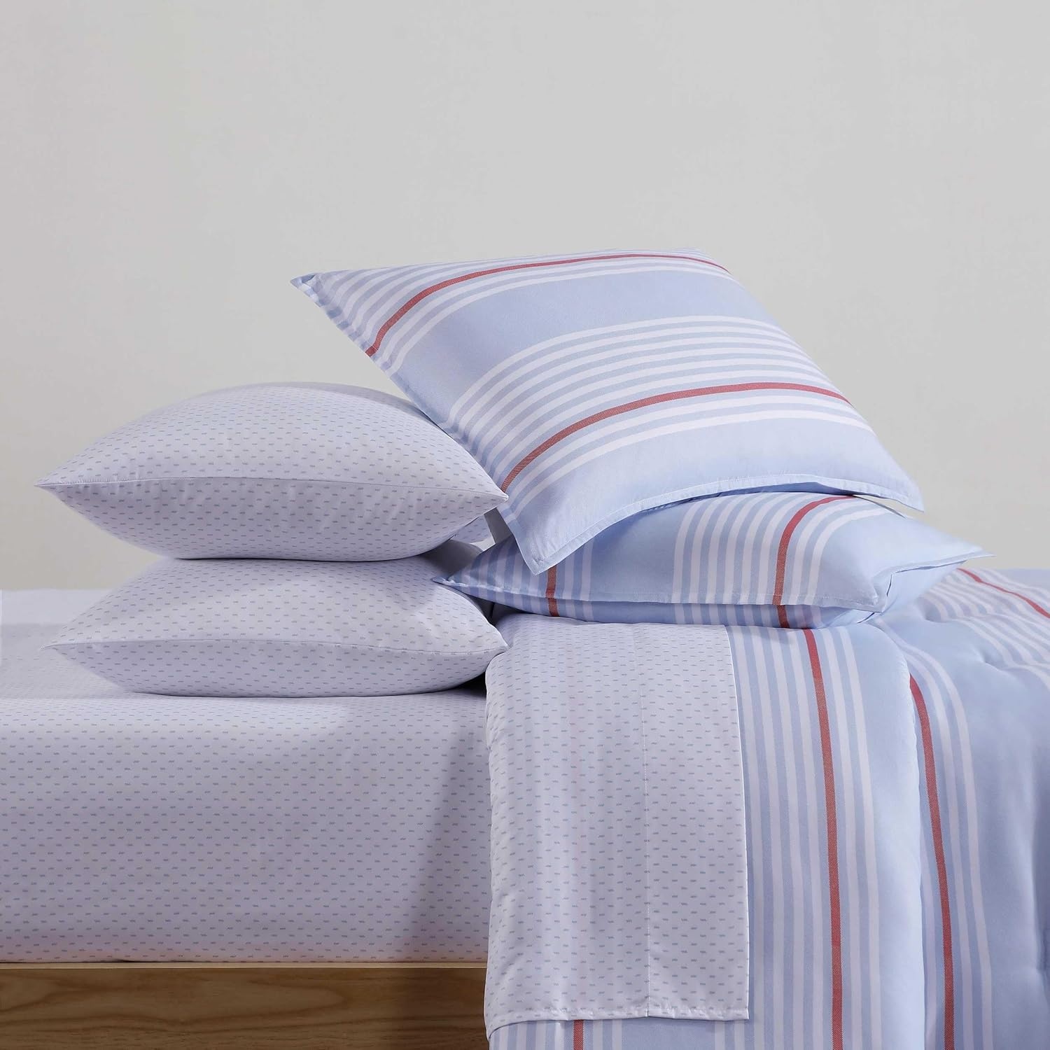 image:imageTommy Hilfiger Twin XL Comforter Set Soft amp Reversible Washed Microfiber Bedding with Bonus Bed Sheets amp Pillowcases 5 Piece Bed Set Campus StripeNautical Anchor BlueLido StripeCambria Blue