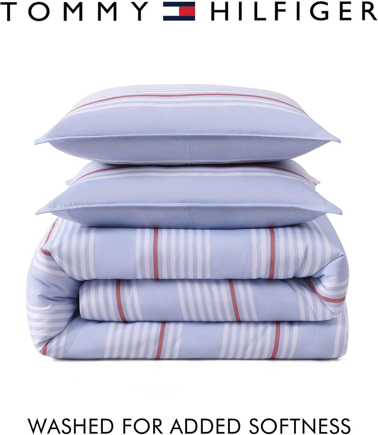 image:imageTommy Hilfiger Twin XL Comforter Set Soft amp Reversible Washed Microfiber Bedding with Bonus Bed Sheets amp Pillowcases 5 Piece Bed Set Campus StripeNautical Anchor BlueLido StripeCambria Blue