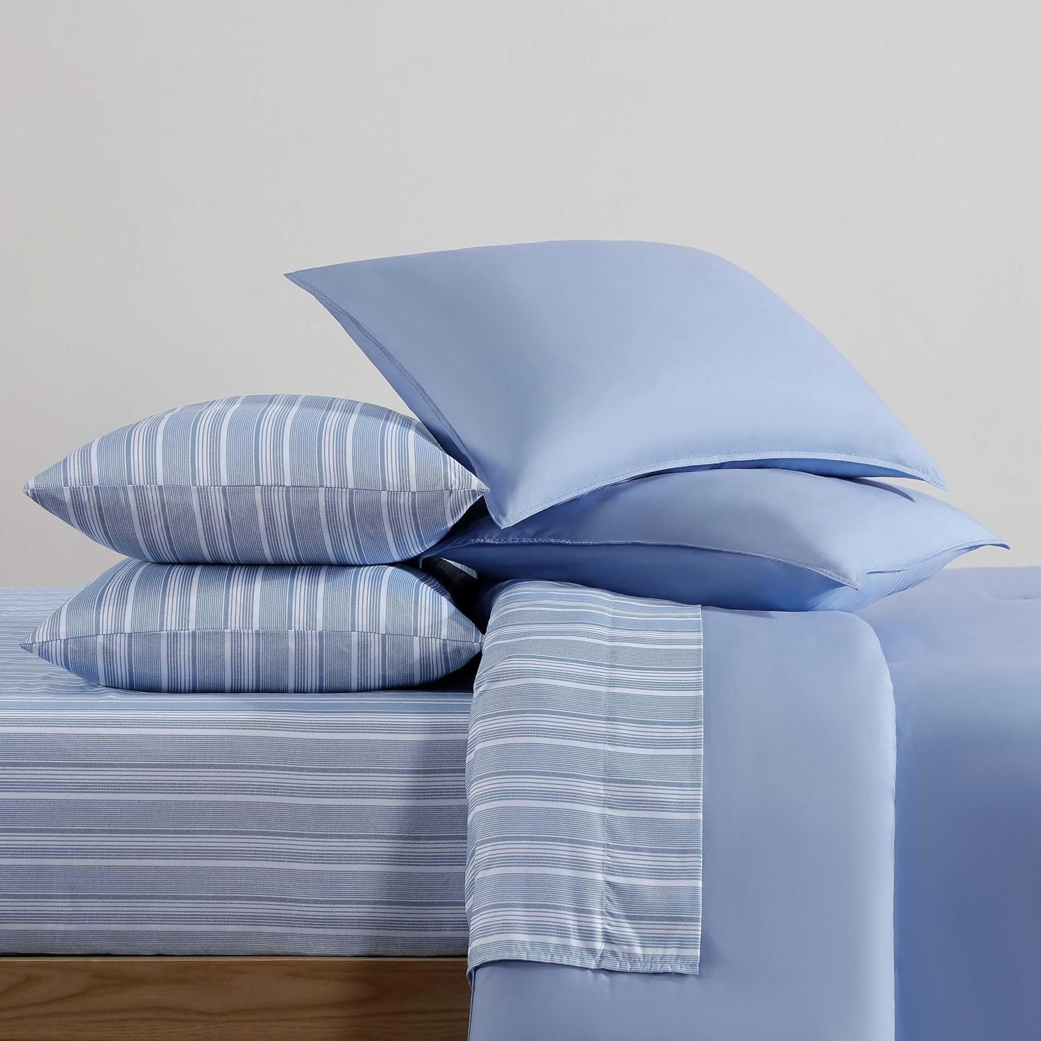 image:imageTommy Hilfiger Twin XL Comforter Set Soft amp Reversible Washed Microfiber Bedding with Bonus Bed Sheets amp Pillowcases 5 Piece Bed Set Campus StripeNautical Anchor BlueSolid SailingStripe Blue