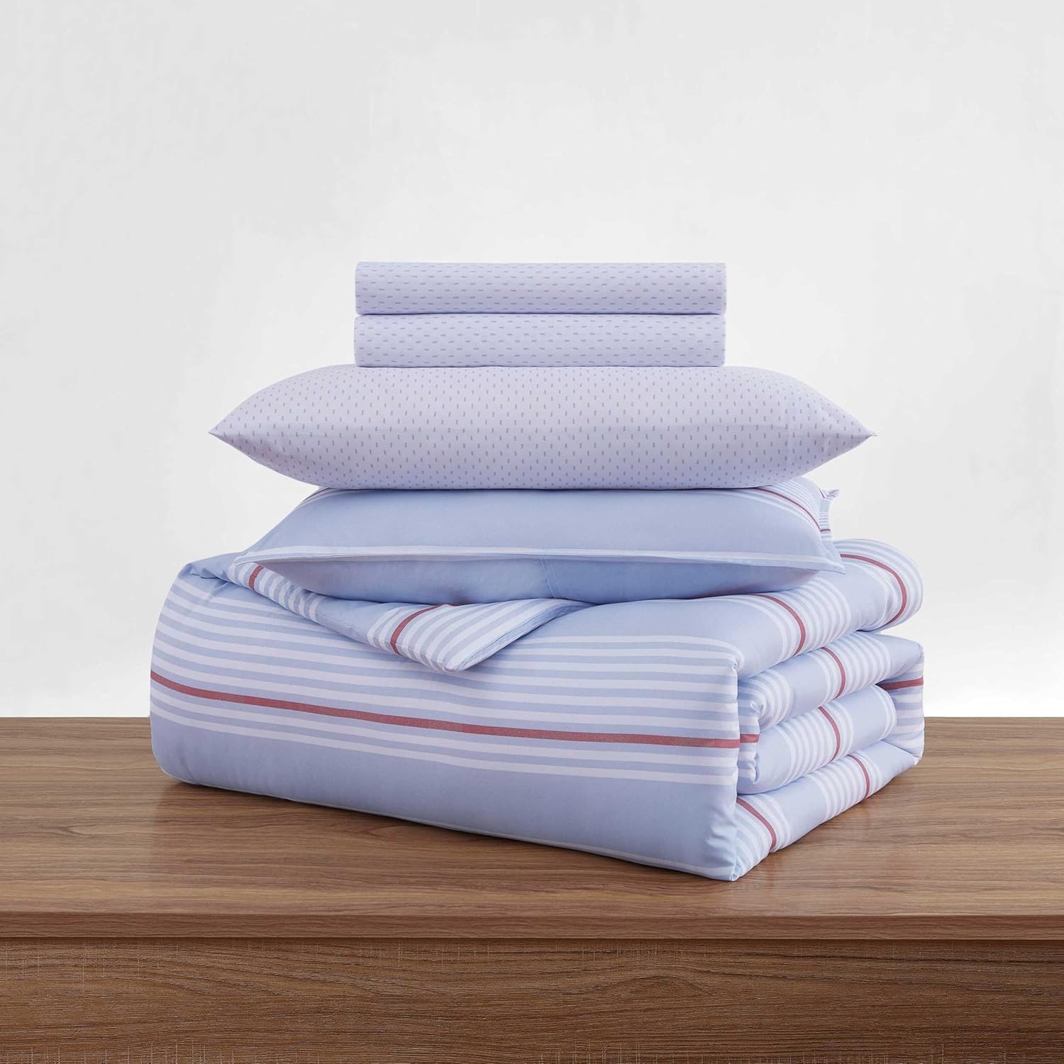 image:imageTommy Hilfiger Twin XL Comforter Set Soft amp Reversible Washed Microfiber Bedding with Bonus Bed Sheets amp Pillowcases 5 Piece Bed Set Campus StripeNautical Anchor BlueLido StripeCambria Blue