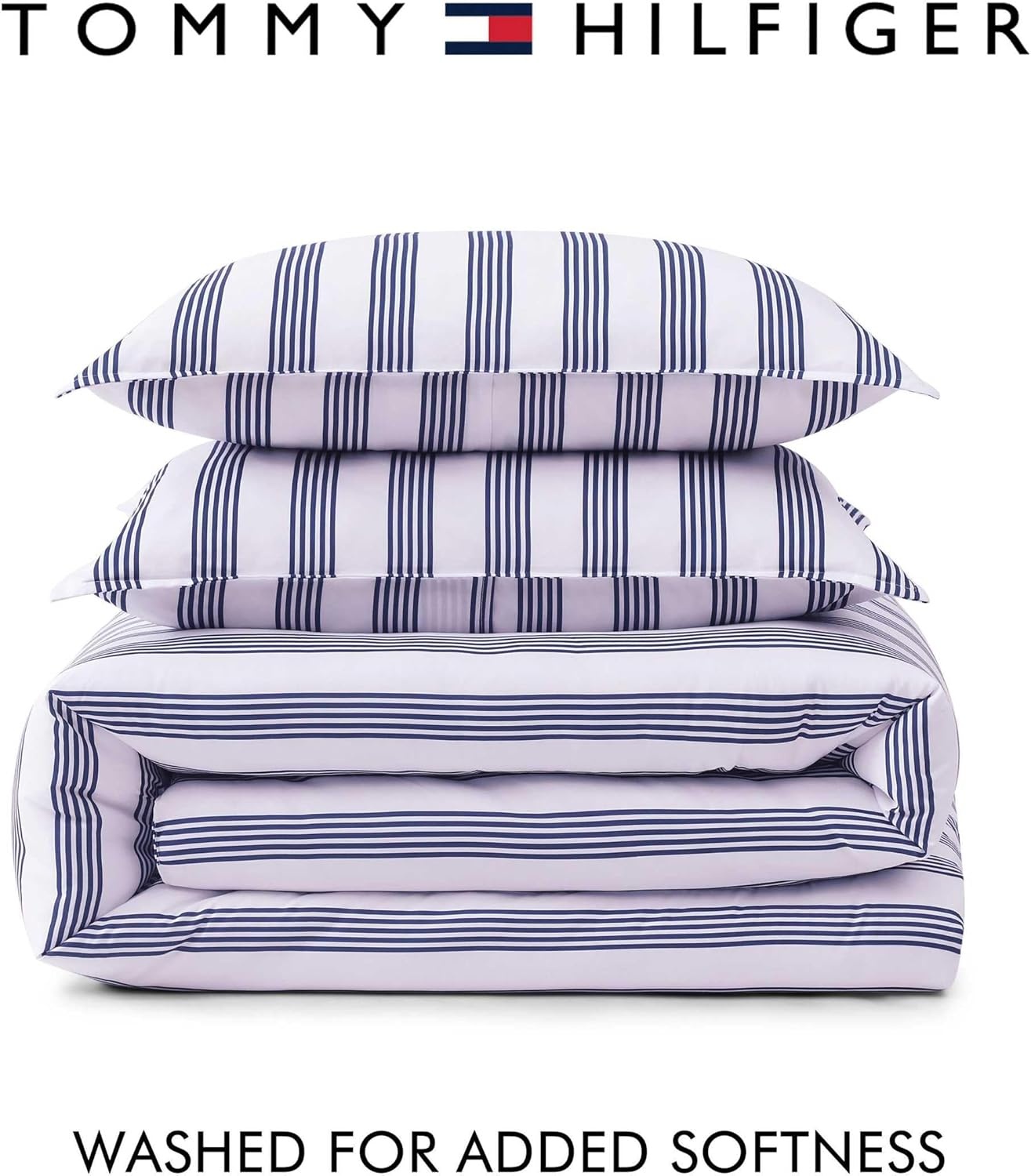 image:imageTommy Hilfiger Twin XL Comforter Set Soft amp Reversible Washed Microfiber Bedding with Bonus Bed Sheets amp Pillowcases 5 Piece Bed Set Campus StripeNautical Anchor BlueCampus StripeNautical Anchor Blue