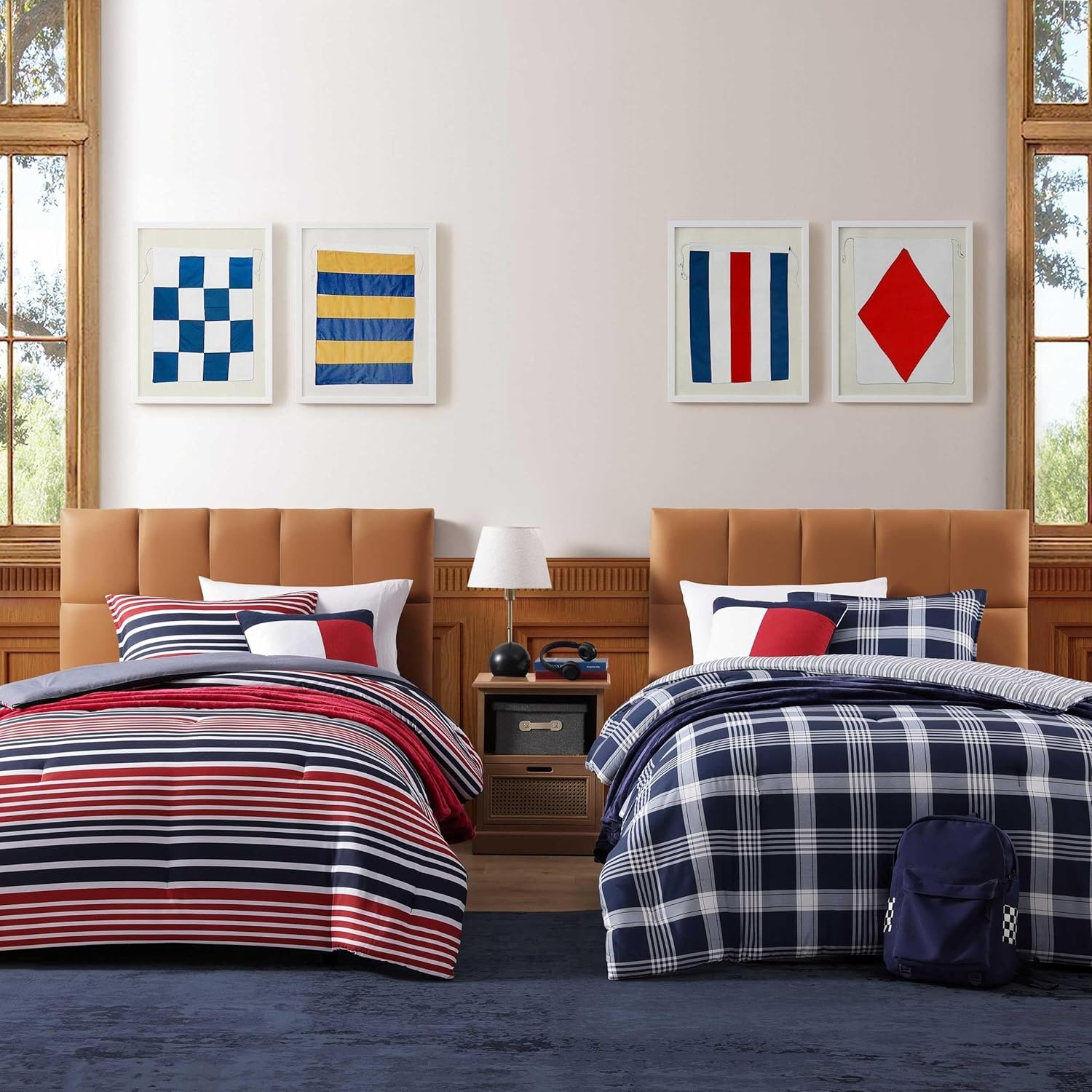image:imageTommy Hilfiger TwinTwin XL Comforter Set 100 Soft amp Smooth Reversible Bed Set Striped Bedding for Year Round Comfort 2 Piece Bedding with Matching Pillowcase Favorite Stripe RedHuntingdon Plaid Blue
