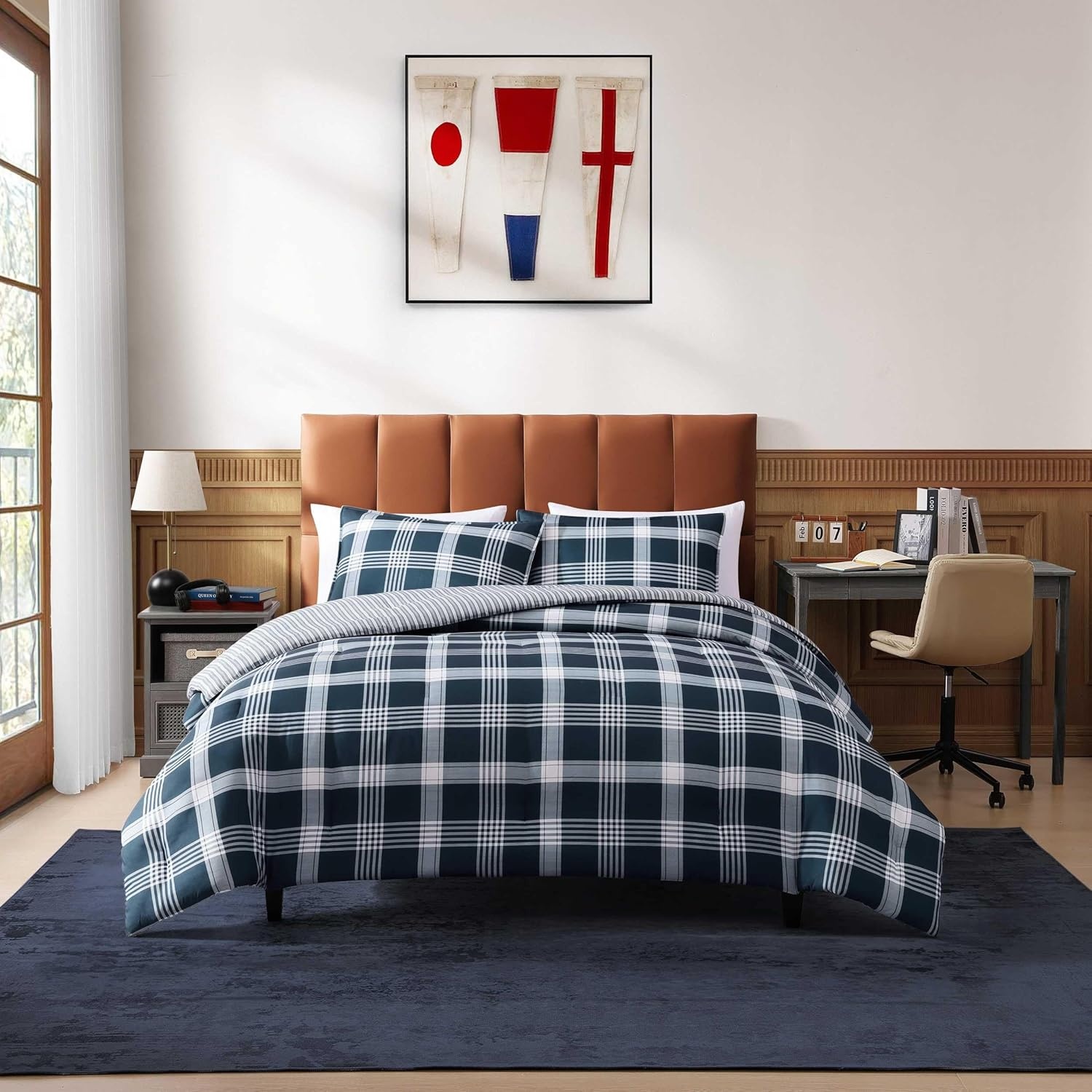 image:imageTommy Hilfiger TwinTwin XL Comforter Set 100 Soft amp Smooth Reversible Bed Set Striped Bedding for Year Round Comfort 2 Piece Bedding with Matching Pillowcase Favorite Stripe RedHuntingdon Plaid Blue