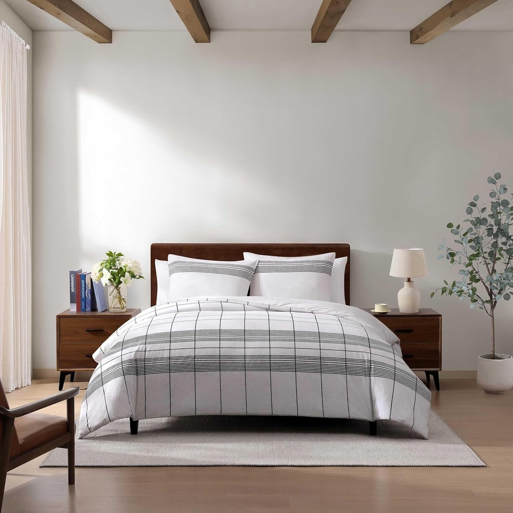 image:imageTommy Hilfiger TwinTwin XL Comforter Set Soft Textured Cotton Bedding wMatching Pillowcase Lightweight for Year Round Comfort 2 Piece Bed Set Brooklyn Heights Stripe BeigeBrooklyn Heights Stripe Beige