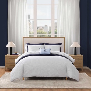 Tommy Hilfiger – Twin Comforter Set, Cotton Americana Inspired Bedding with a Naturally Soft Feel, 2 Piece Bed Set with Matching Pillowcase (Trellis Flag/Christopher Texture Grey)(Trellis Flag/Christopher Texture Grey)