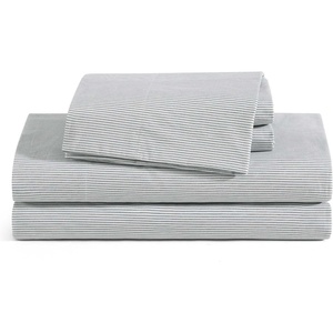 Tommy Hilfiger – Twin Size Sheets Set, Crisp & Tailored Cooling Sheets with a Cotton Percale Lightweight Feel – Bed Sheets with Matching Pillowcase & Fitted Sheet (Cass Park Mix Green)(Ithaca Stipe Green)