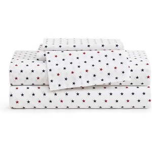 Tommy Hilfiger – Twin Size Sheets Set, Crisp & Tailored Cooling Sheets with a Cotton Percale Lightweight Feel – Bed Sheets with Matching Pillowcase & Fitted Sheet (Cass Park Mix Green)(Daystar)
