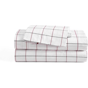 Tommy Hilfiger – Twin Size Sheets Set, Crisp & Tailored Cooling Sheets with a Cotton Percale Lightweight Feel – Bed Sheets with Matching Pillowcase & Fitted Sheet (Cass Park Mix Green)(Glasgow Windowpane Blue)
