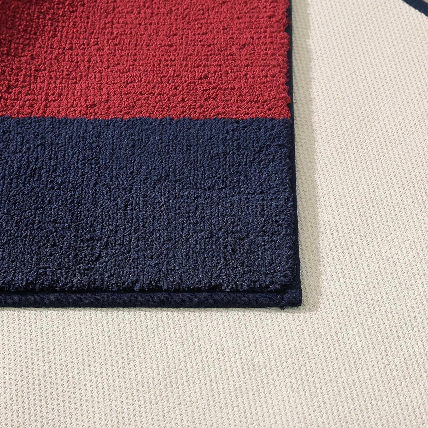 image:imageTommy Hilfiger Bathroom Rug 20x30 Plush amp Absorbent Bath Rug NonSlip Bath Mat Americana Decor with Iconic Flag Design