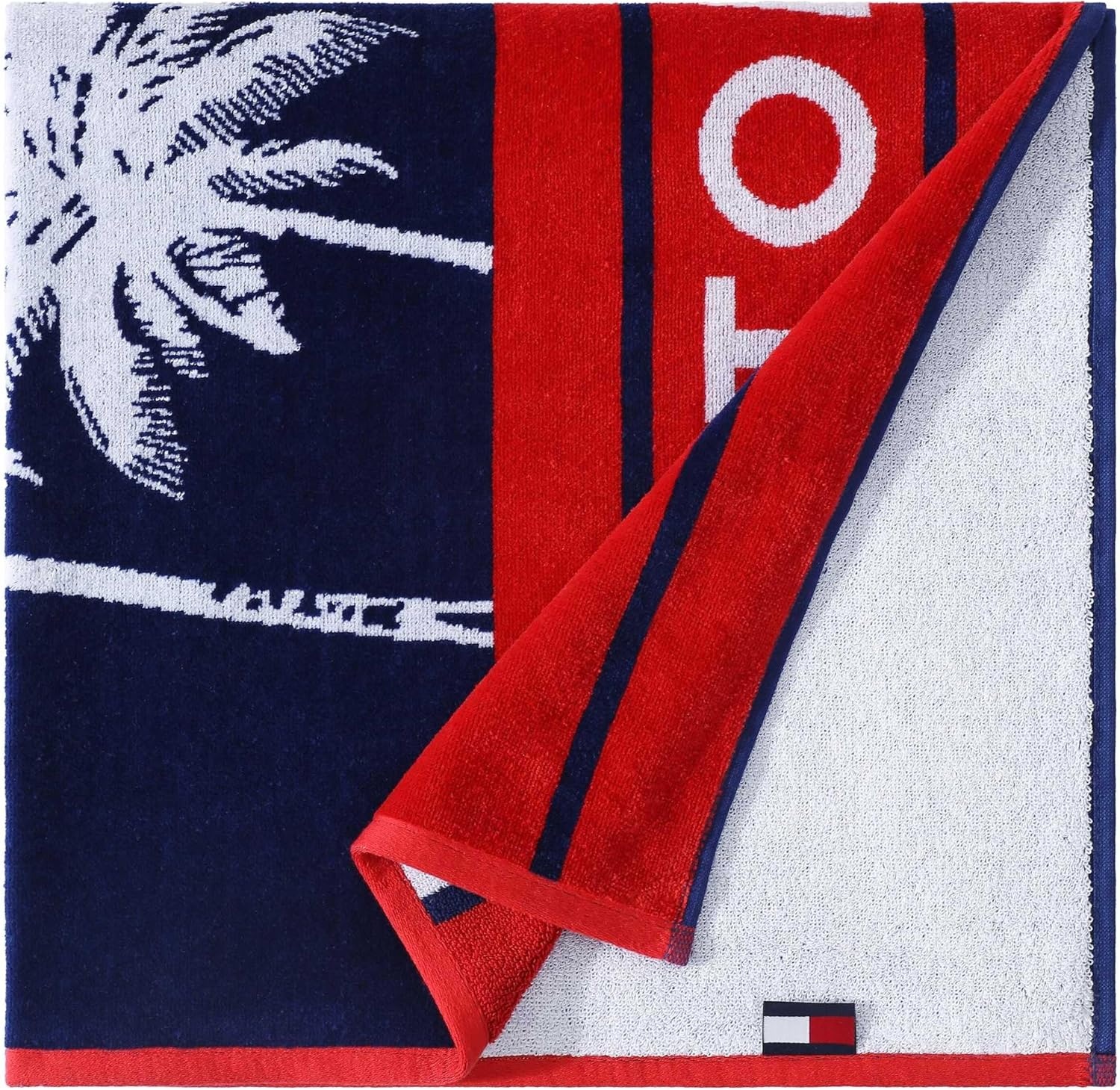 image:imageTommy Hilfiger Beach Towel Oversized Cotton Velour Towel 36x68 Plush Absorbent amp QuickDry Beach Essentials Striped Americana Decor Leisure Dark BlueBoulevard Blue