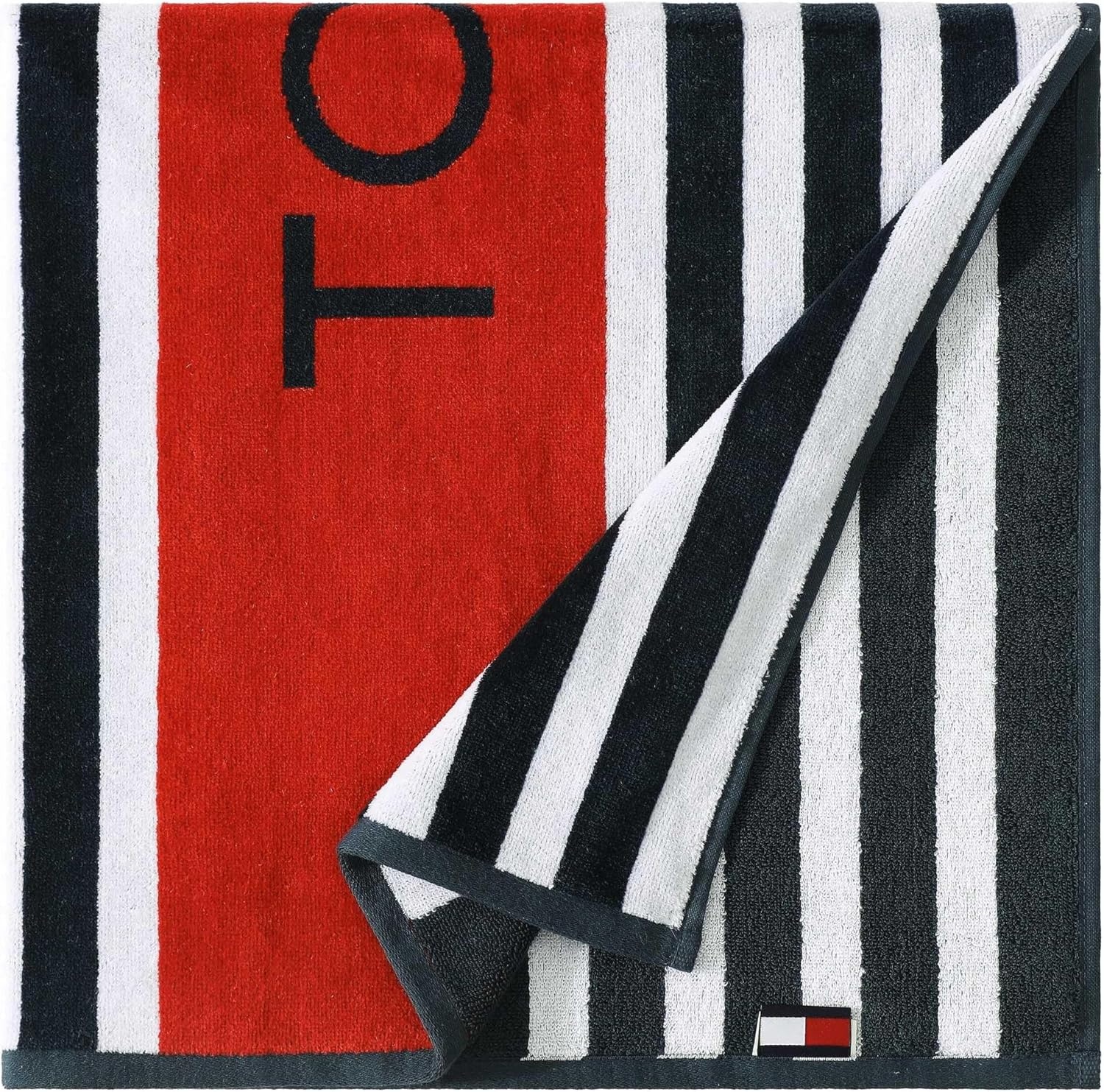 image:imageTommy Hilfiger Beach Towel Oversized Cotton Velour Towel 36x68 Plush Absorbent amp QuickDry Beach Essentials Striped Americana Decor Leisure Dark BlueLeisure Blue