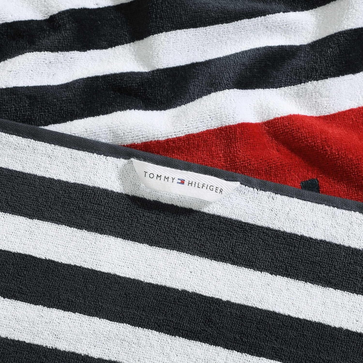 image:imageTommy Hilfiger Beach Towel Oversized Cotton Velour Towel 36x68 Plush Absorbent amp QuickDry Beach Essentials Striped Americana Decor Leisure Dark BlueLeisure Blue