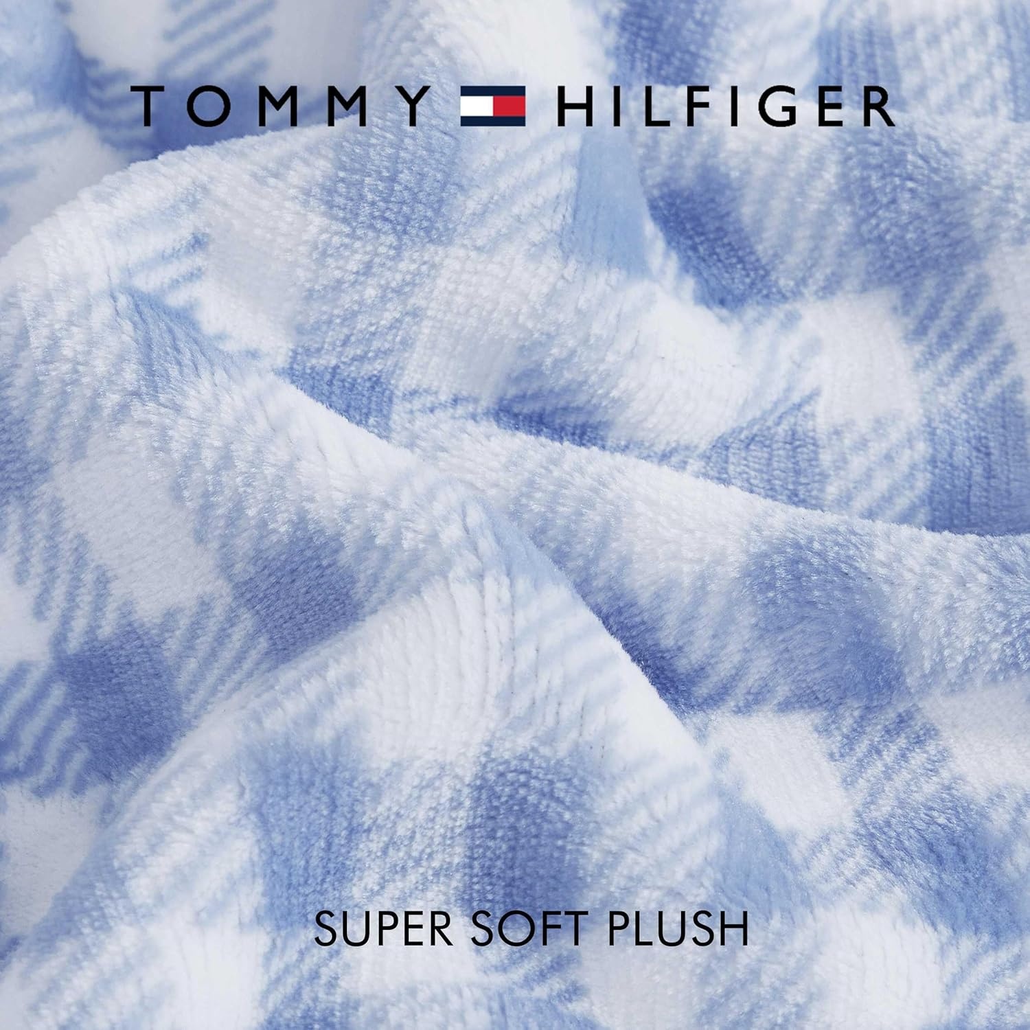image:imageTommy Hilfiger Throw Blanket Plush Bedding with a FleeceKnit Texture Soft Throw Blanket for Couch or Bed Modern Check Solid Blue 50 x 70Modern CheckSolid Blue