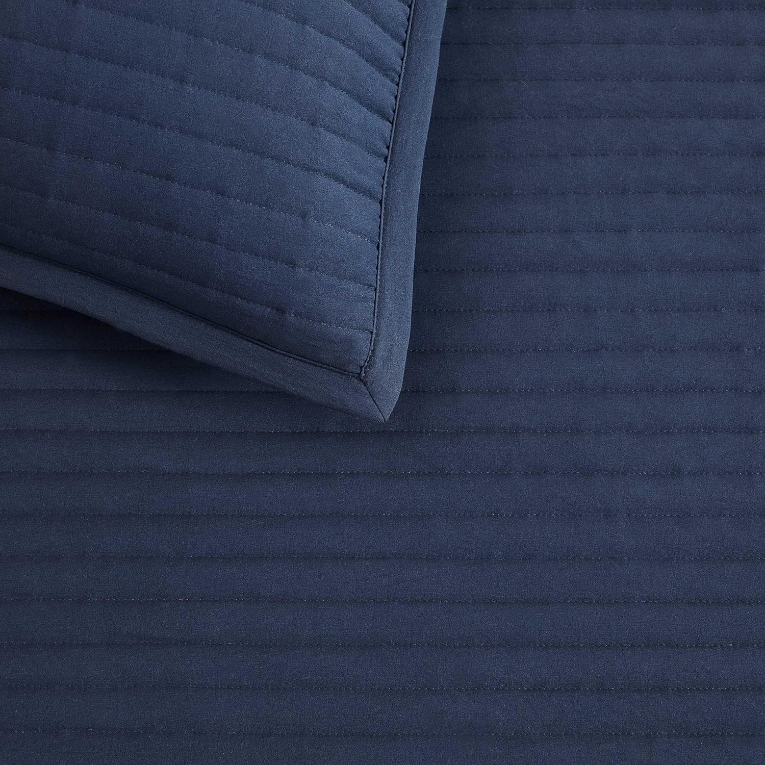 image:imageTommy Hilfiger Twin Quilt Set Reversible Bedding with a Soft amp Smooth Feel 2 Piece Bed Set with Matching Pillowcase Solid GardenaCheck BlueSolid GardenaCheck Blue