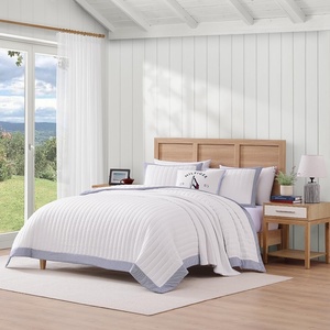 Tommy Hilfiger – Twin Quilt Set, Soft Microfiber Bedding with Reversible Solid Design, Lightweight All-Season Quilt with Matching Sham, Americana Decor (Resort Blue)(King)