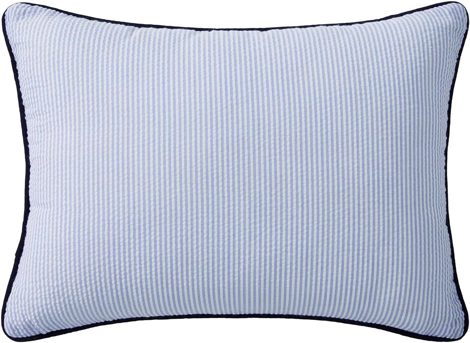 image:imageTommy Hilfiger Decorative Throw Pillow for Bed or Couch 12x16 Seersucker Accent Pillow with Zipper Closure Embroidered Crest Design Americana Decor BlueCrest Blue