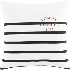 Tommy Hilfiger – Decorative Throw Pillow for Bed or Couch, 12×16 Seersucker Accent Pillow with Zipper Closure, Embroidered Crest Design, Americana Decor (Blue)(Placement Navy)