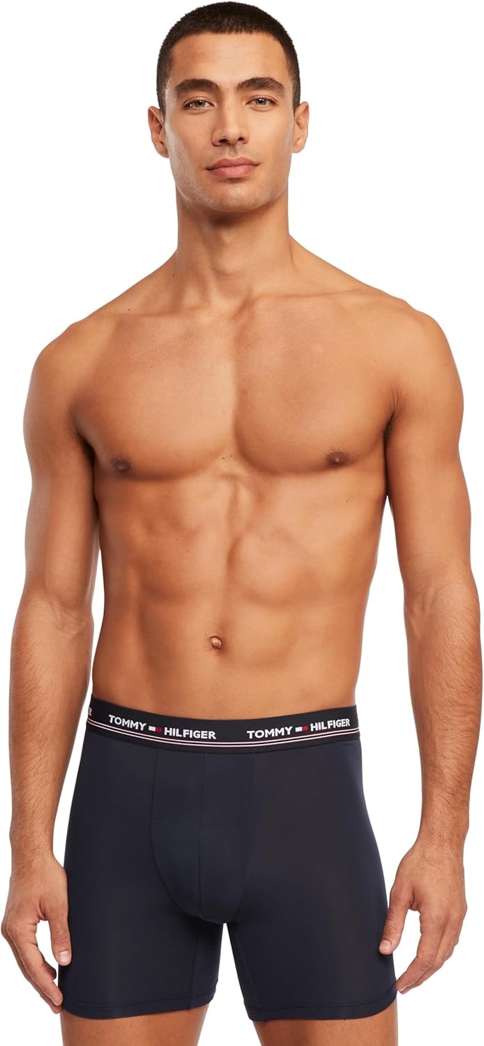 image:imageTommy Hilfiger Mens Modal 3Pack Boxer Brief2 Navy 1 Grey