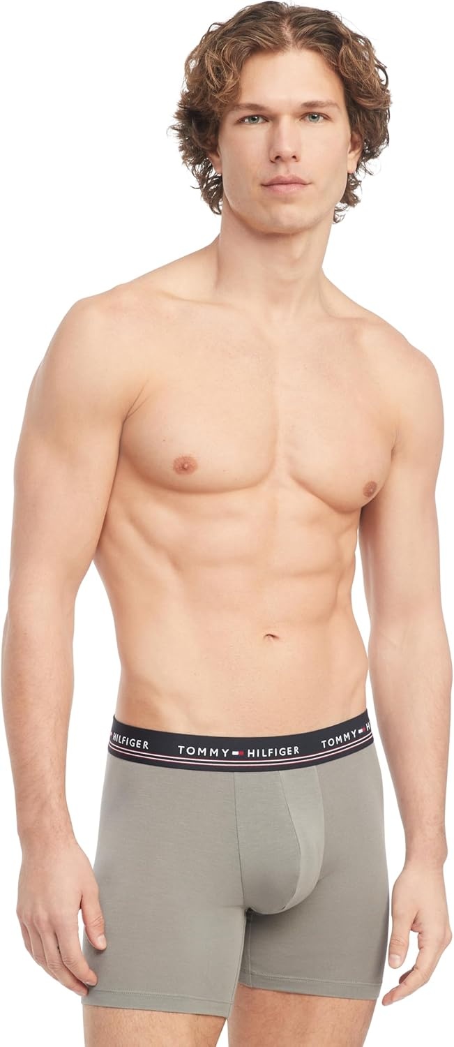 image:imageTommy Hilfiger Mens Modal 3Pack Boxer BriefPewter Grey Black Black