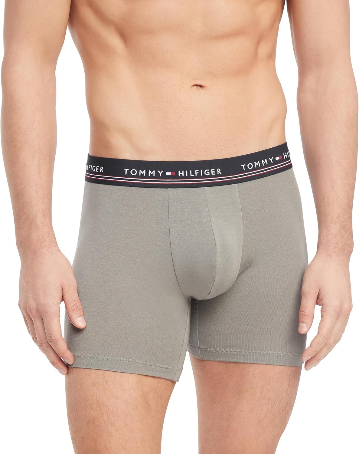 image:imageTommy Hilfiger Mens Modal 3Pack Boxer BriefPewter Grey Black Black