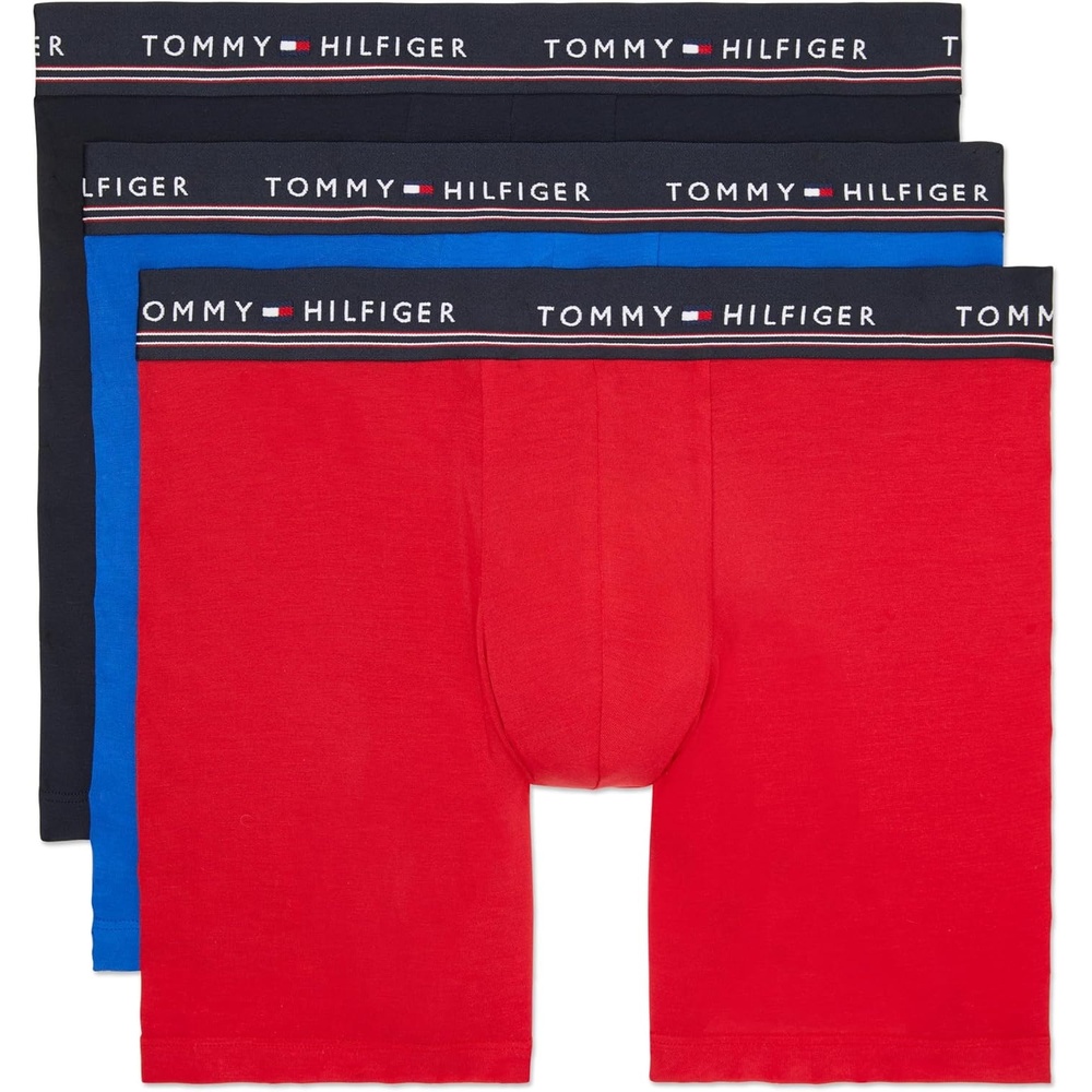 image:imageTommy Hilfiger Mens Modal 3Pack Boxer BriefPrimary Red Royalty Navy