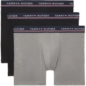 Tommy Hilfiger Men’s Modal 3-Pack Boxer Brief(Pewter Grey  Black  Black)